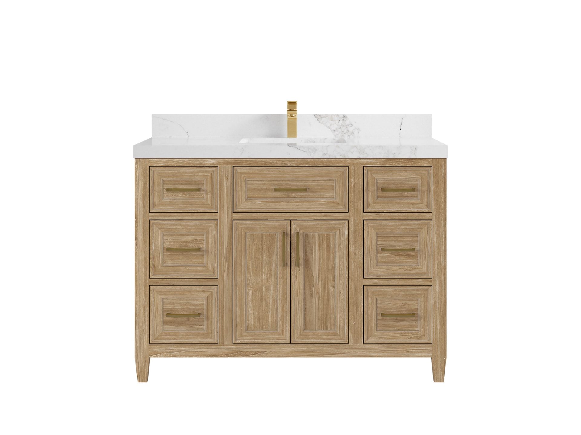 Santa Monica Teak Wood 48 in. W x 22 in. D Single Sink Bathroom Vanity