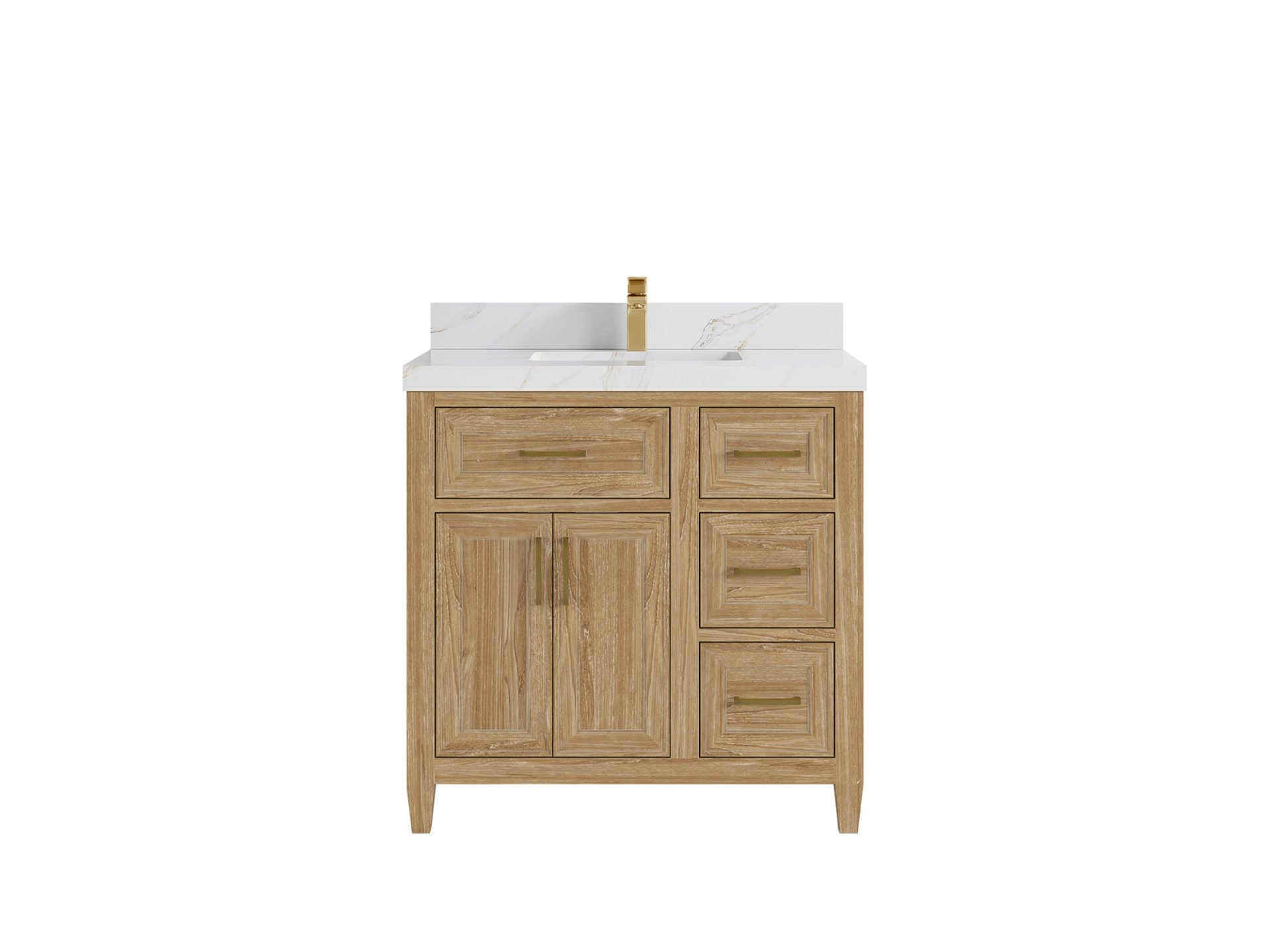 Santa Monica Teak Wood 36 in. W x 22 in. D Single Sink Bathroom Vanity