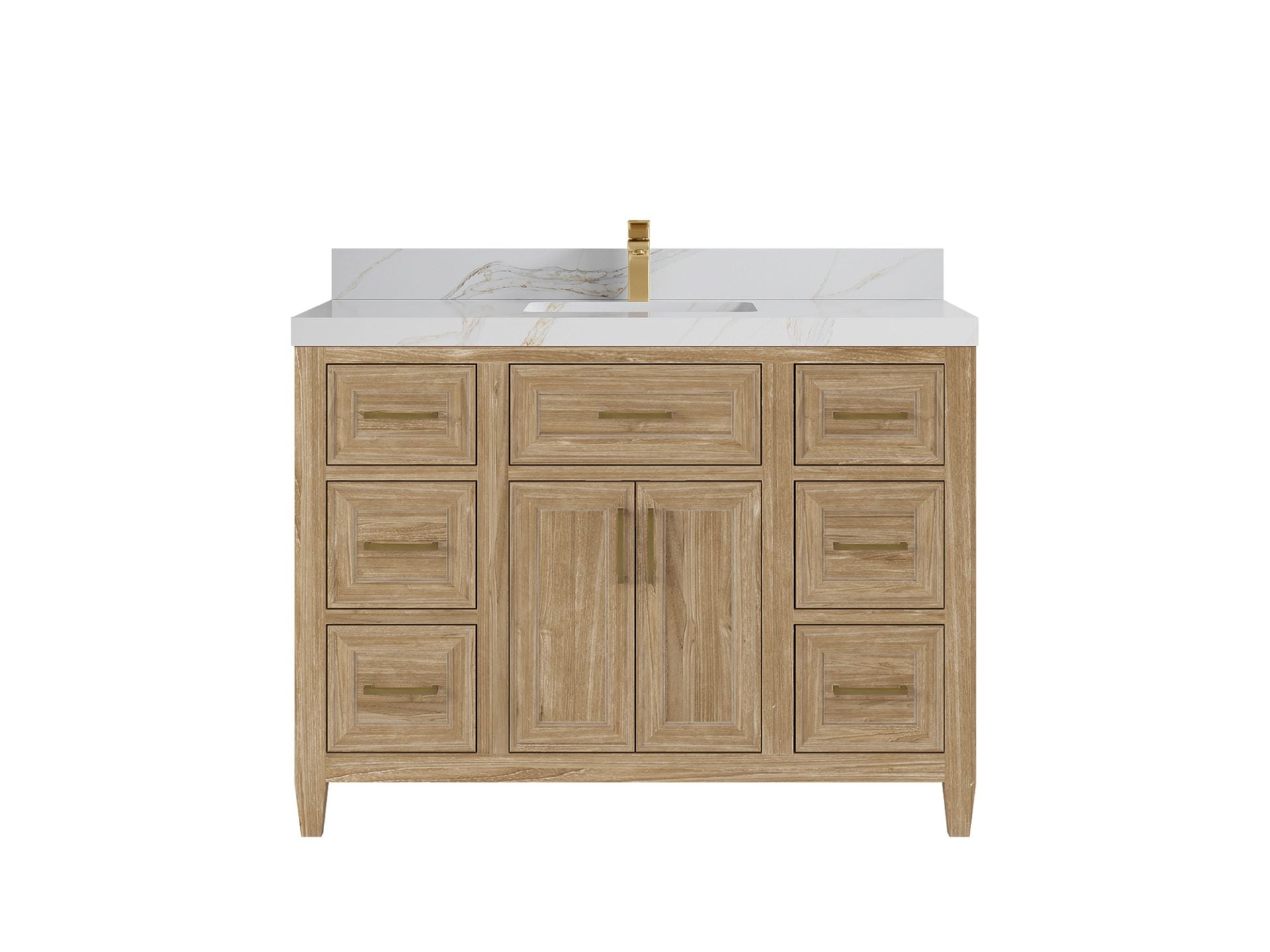Santa Monica Teak Wood 48 in. W x 22 in. D Single Sink Bathroom Vanity