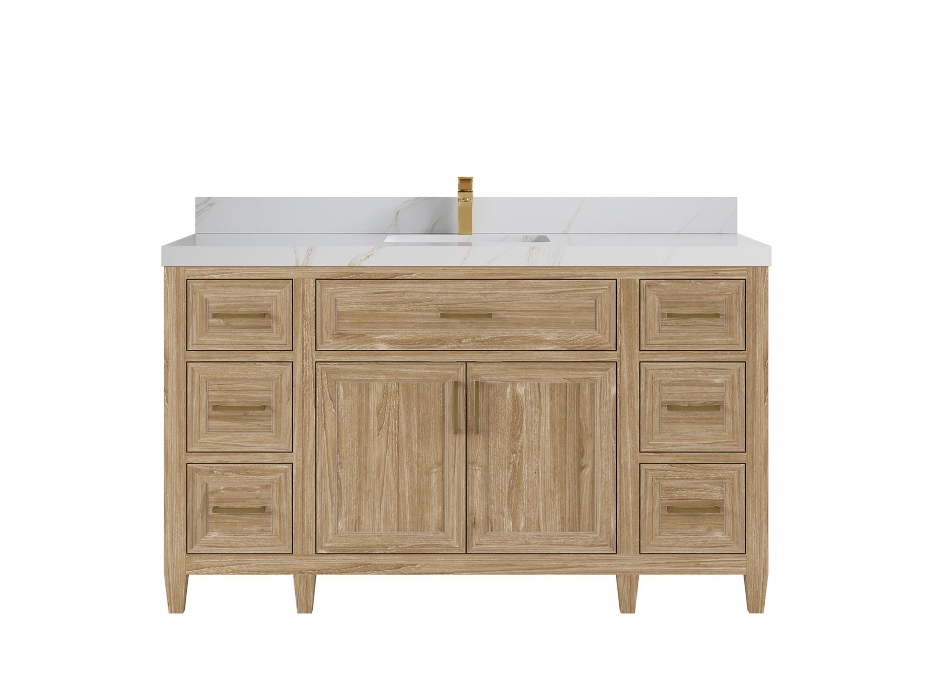 Santa Monica Teak Wood 60 in. W x 22 in. D Single Sink Bathroom Vanity