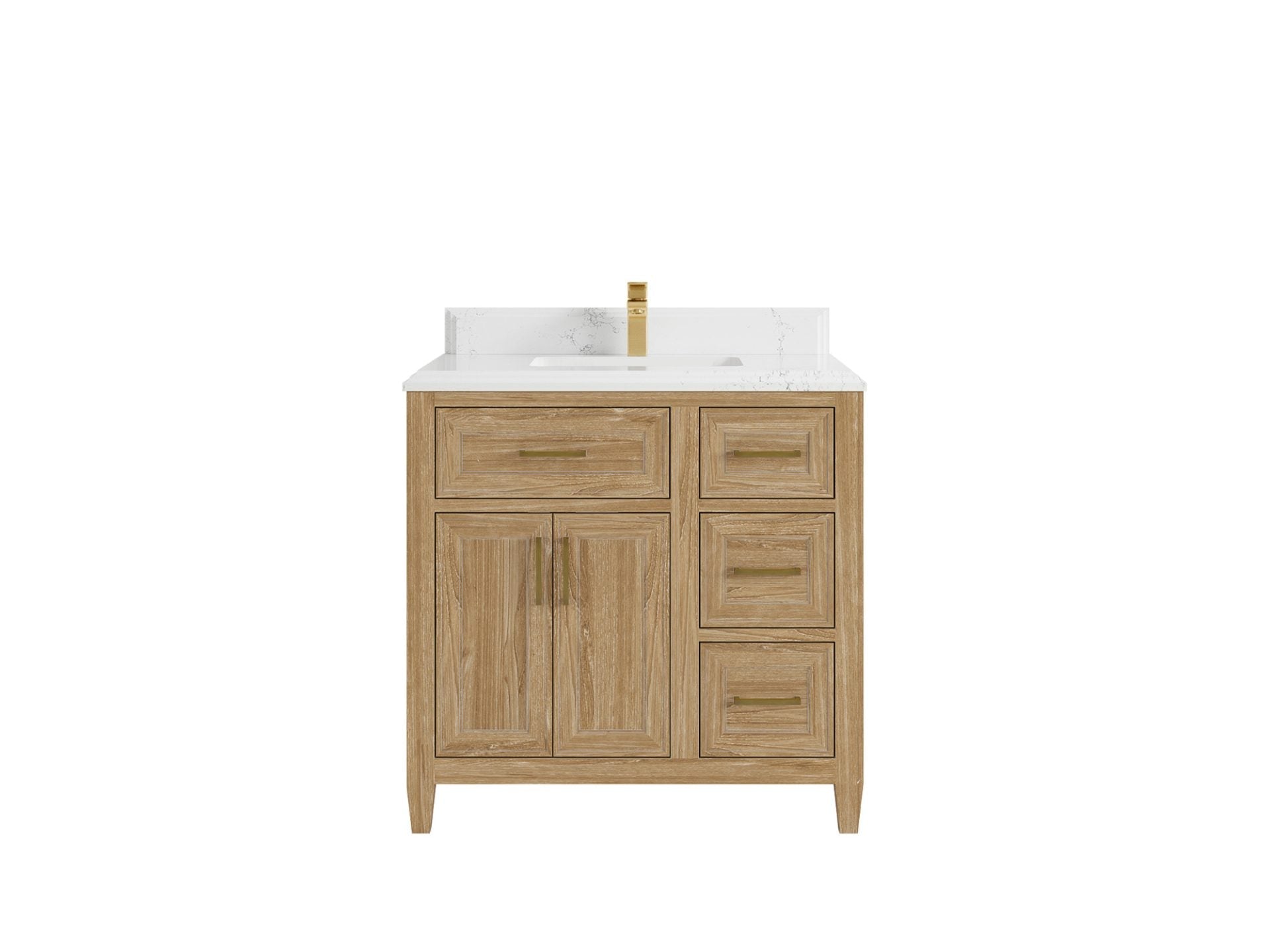 Santa Monica Teak Wood 36 in. W x 22 in. D Single Sink Bathroom Vanity