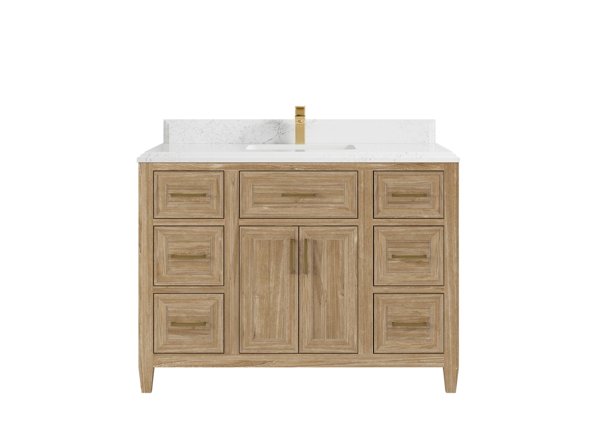 Santa Monica Teak Wood 48 in. W x 22 in. D Single Sink Bathroom Vanity