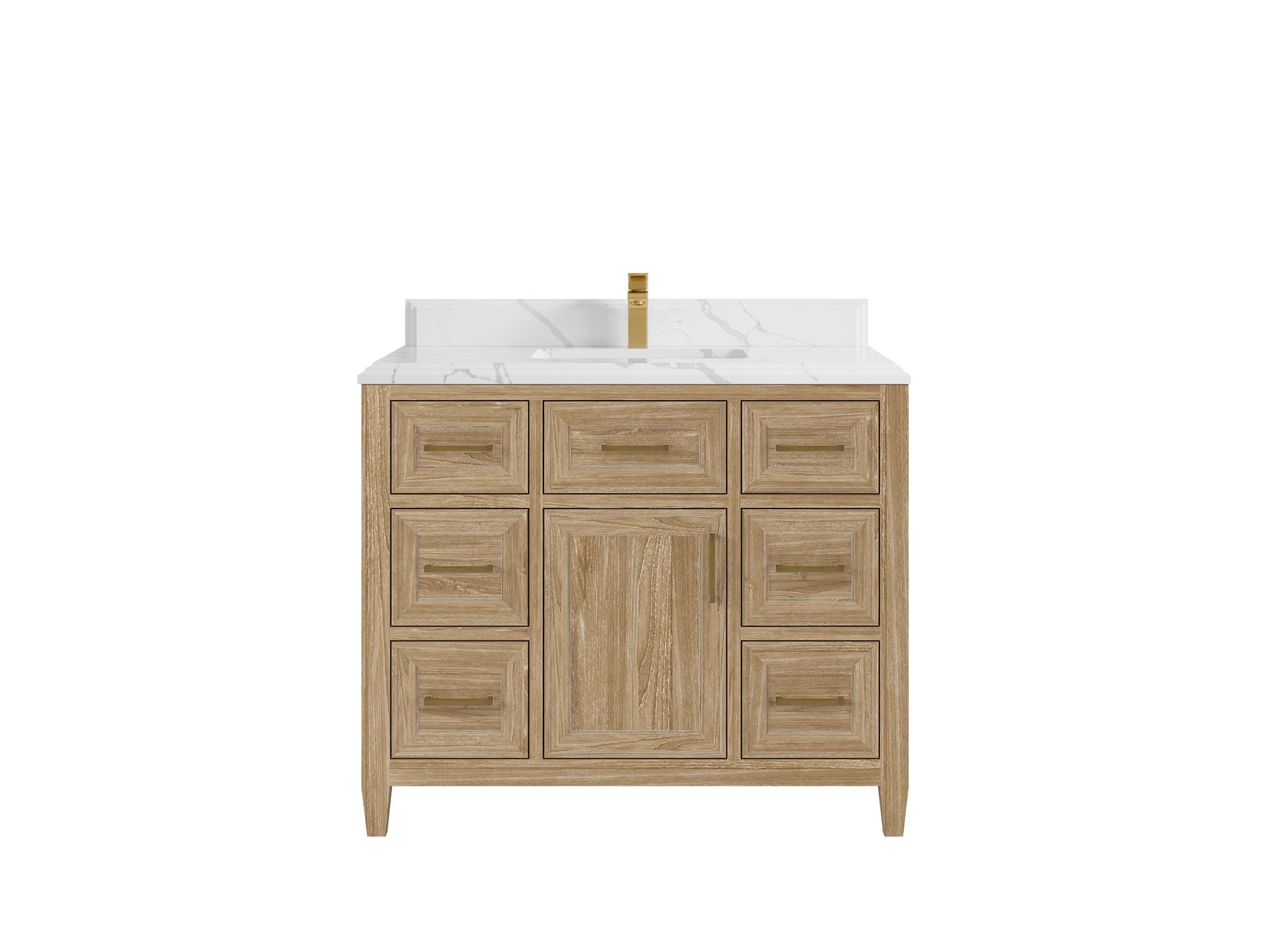 Santa Monica Teak Wood 42 in. W x 22 in. D Single Sink Bathroom Vanity