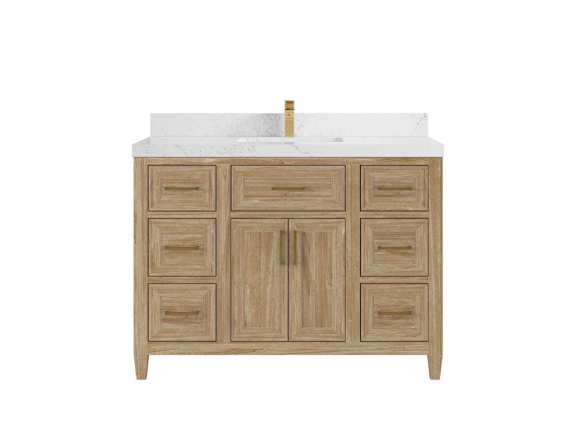 Santa Monica Teak Wood 48 in. W x 22 in. D Single Sink Bathroom Vanity