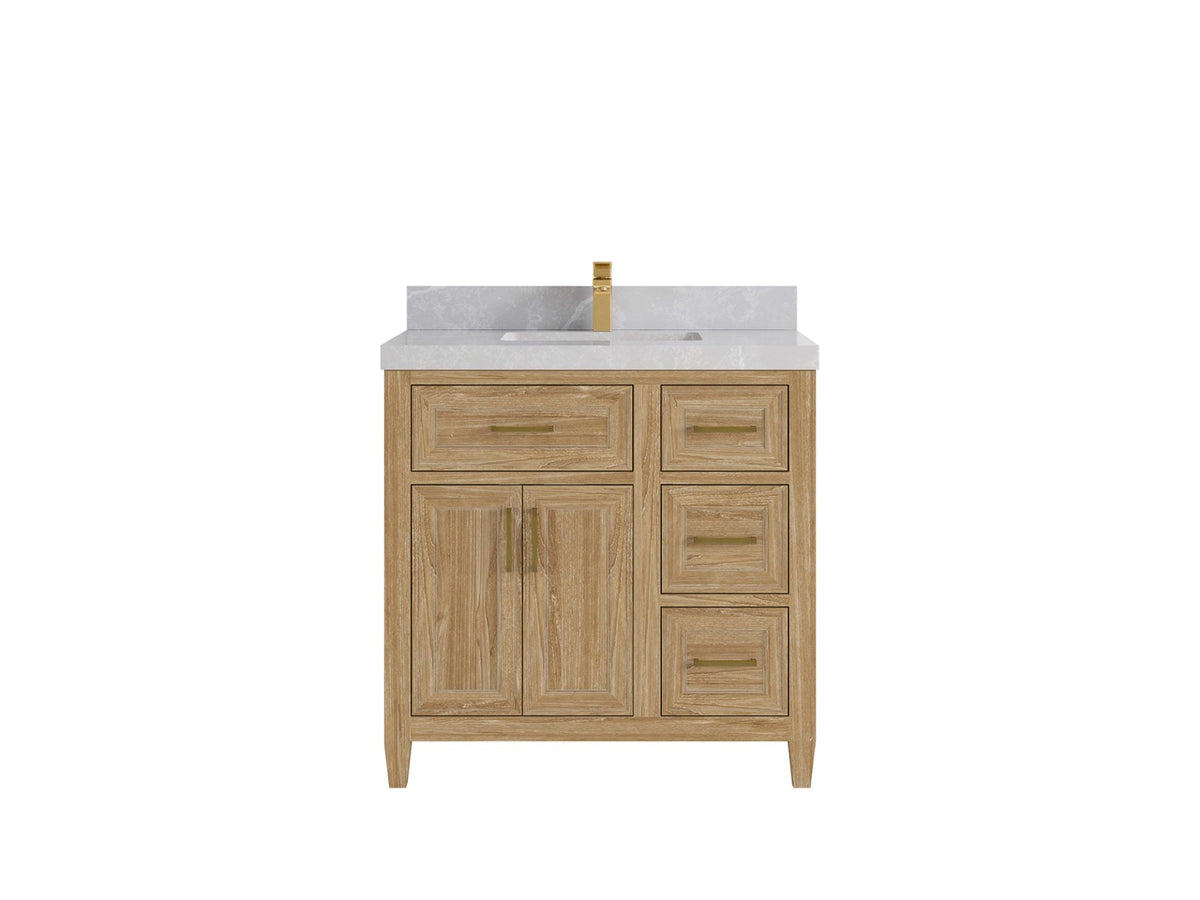 Santa Monica Teak Wood 36 in. W x 22 in. D Single Sink Bathroom Vanity