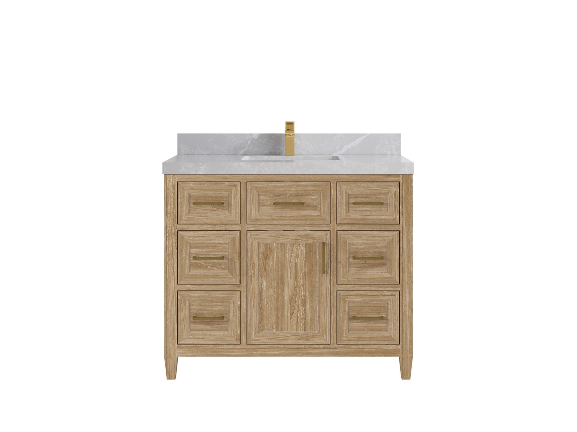 Santa Monica Teak Wood 42 in. W x 22 in. D Single Sink Bathroom Vanity