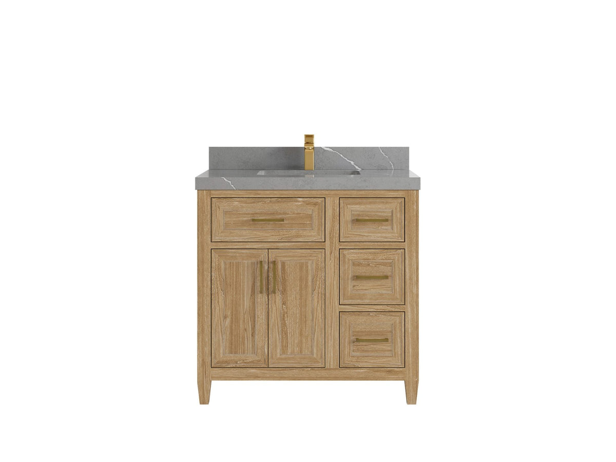 Santa Monica Teak Wood 36 in. W x 22 in. D Single Sink Bathroom Vanity