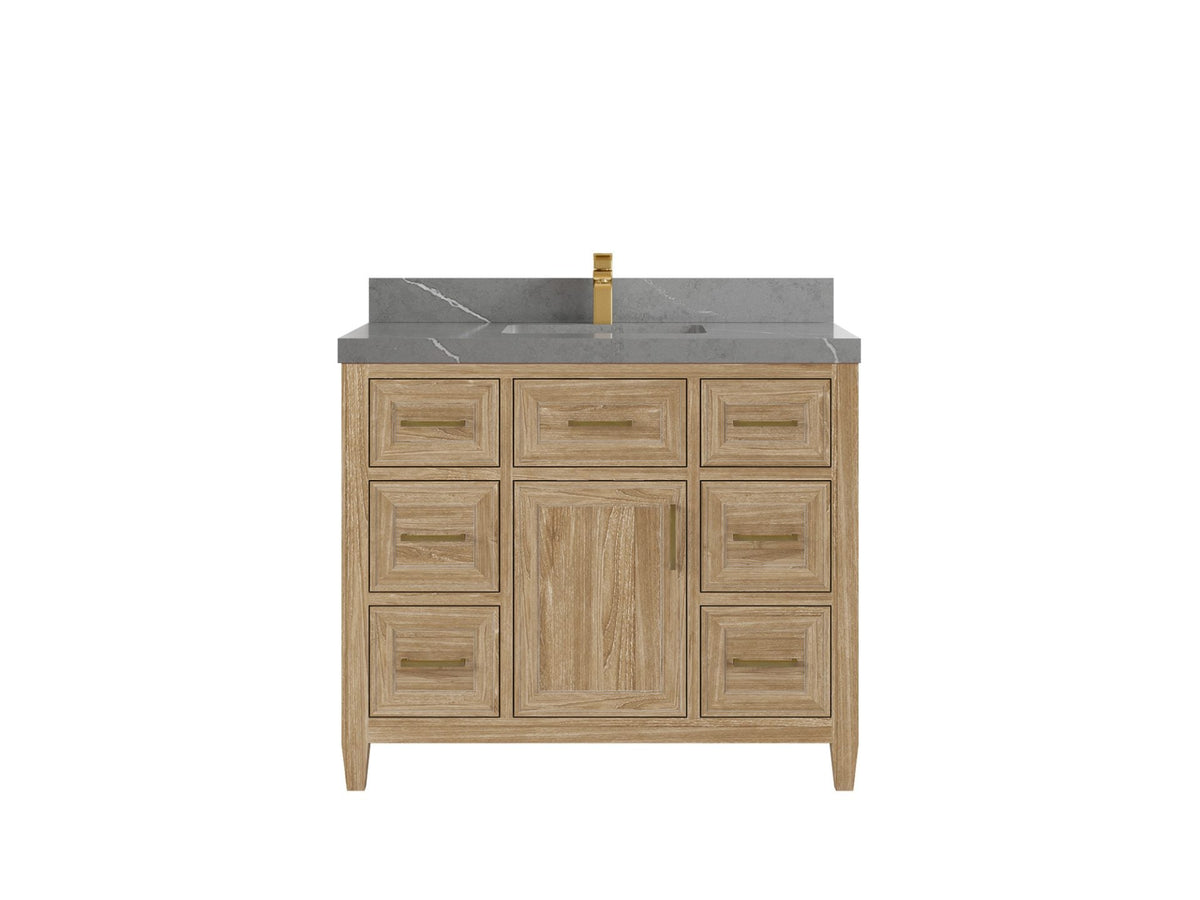 Santa Monica Teak Wood 42 in. W x 22 in. D Single Sink Bathroom Vanity