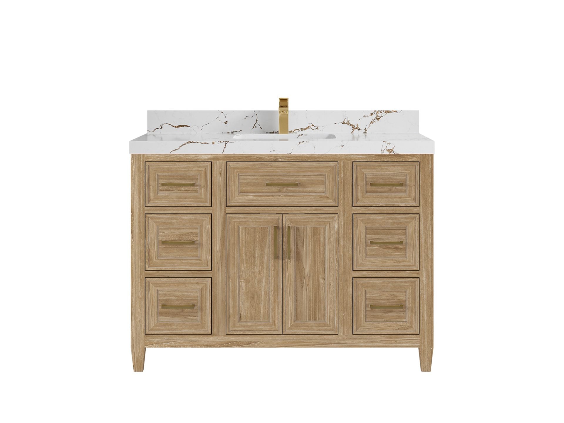Santa Monica Teak Wood 48 in. W x 22 in. D Single Sink Bathroom Vanity