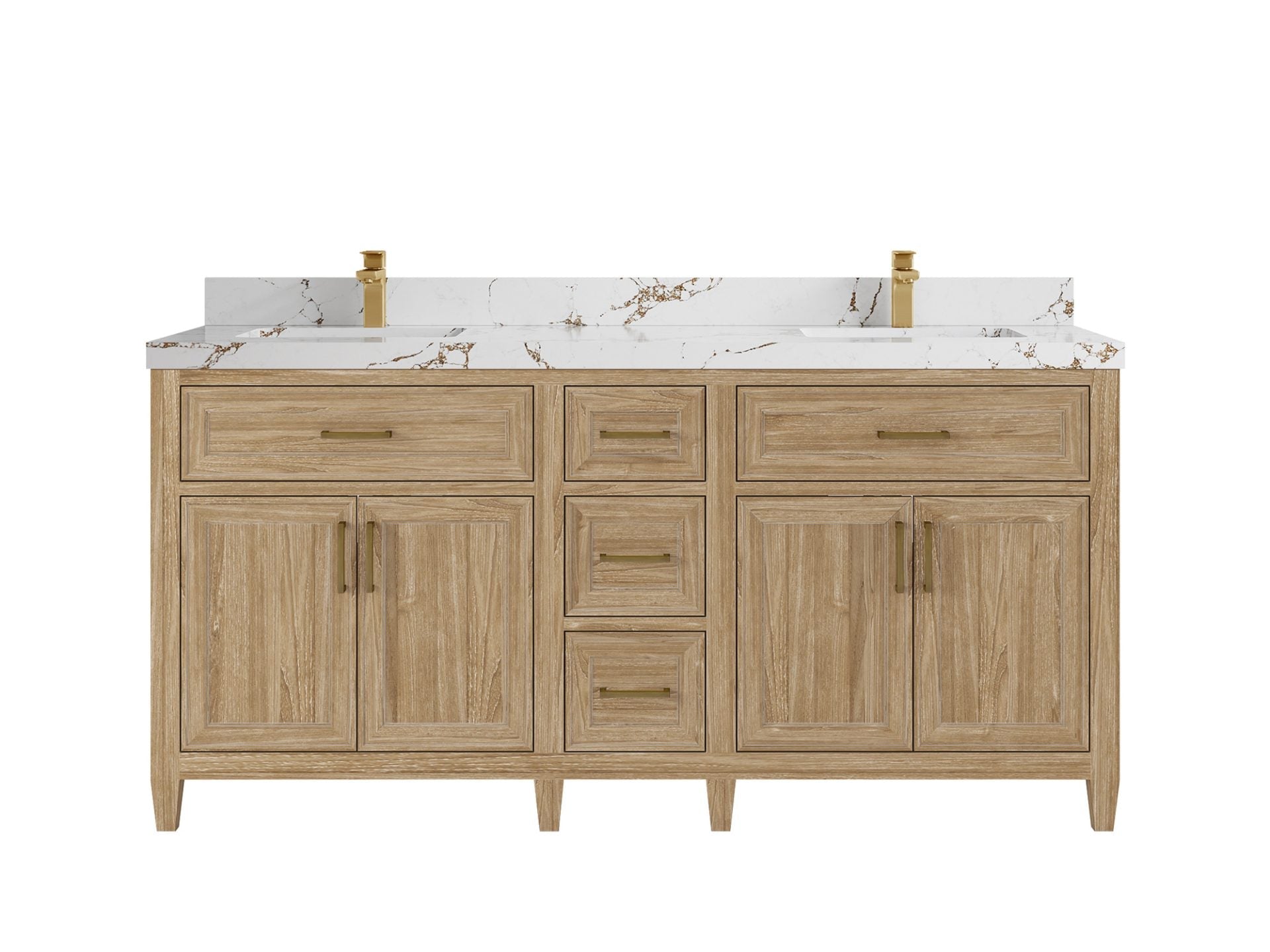 Santa Monica Teak Wood 72 in. W x 22 in. D Double Sink Bathroom Vanity