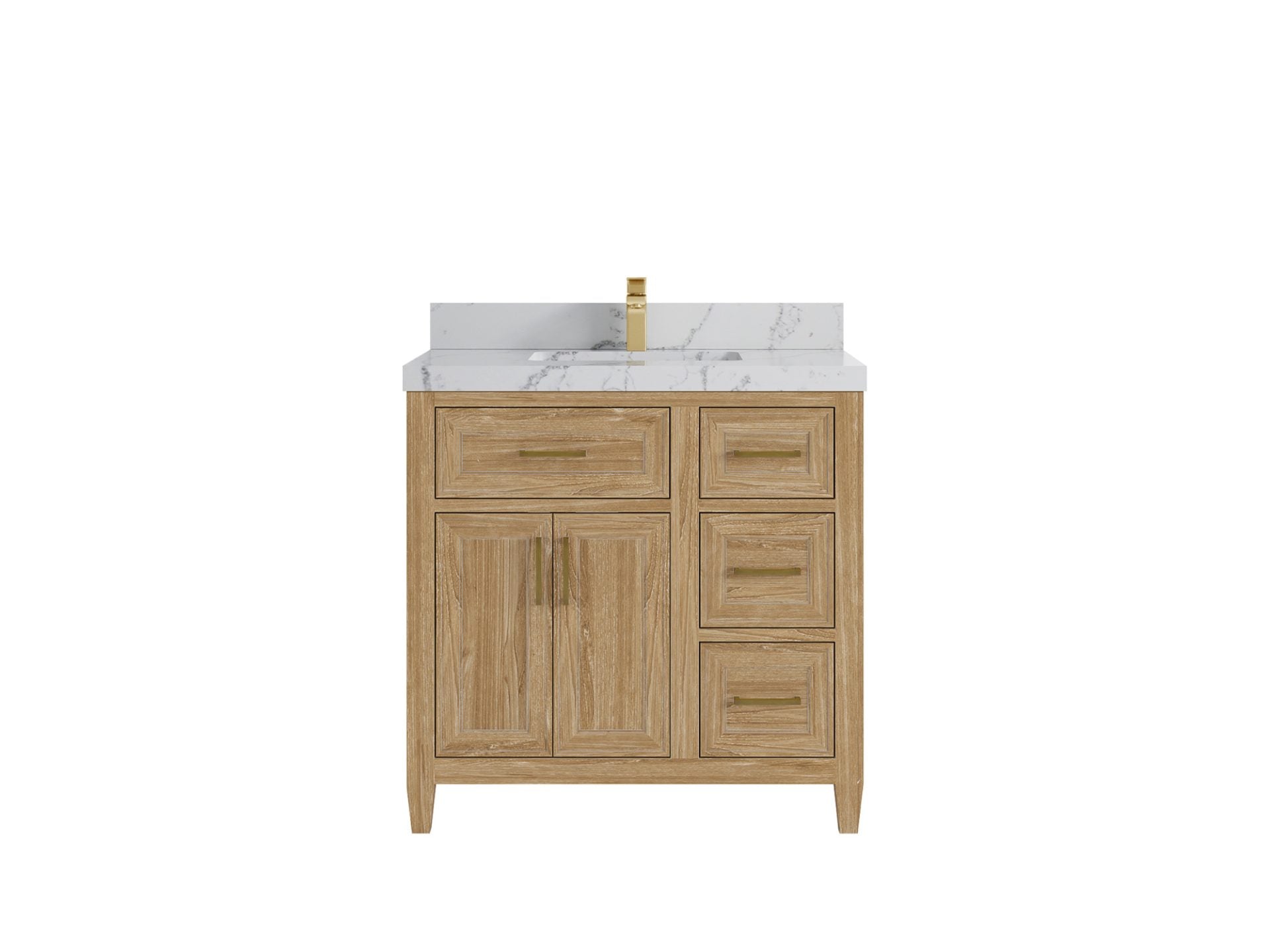 Santa Monica Teak Wood 36 in. W x 22 in. D Single Sink Bathroom Vanity