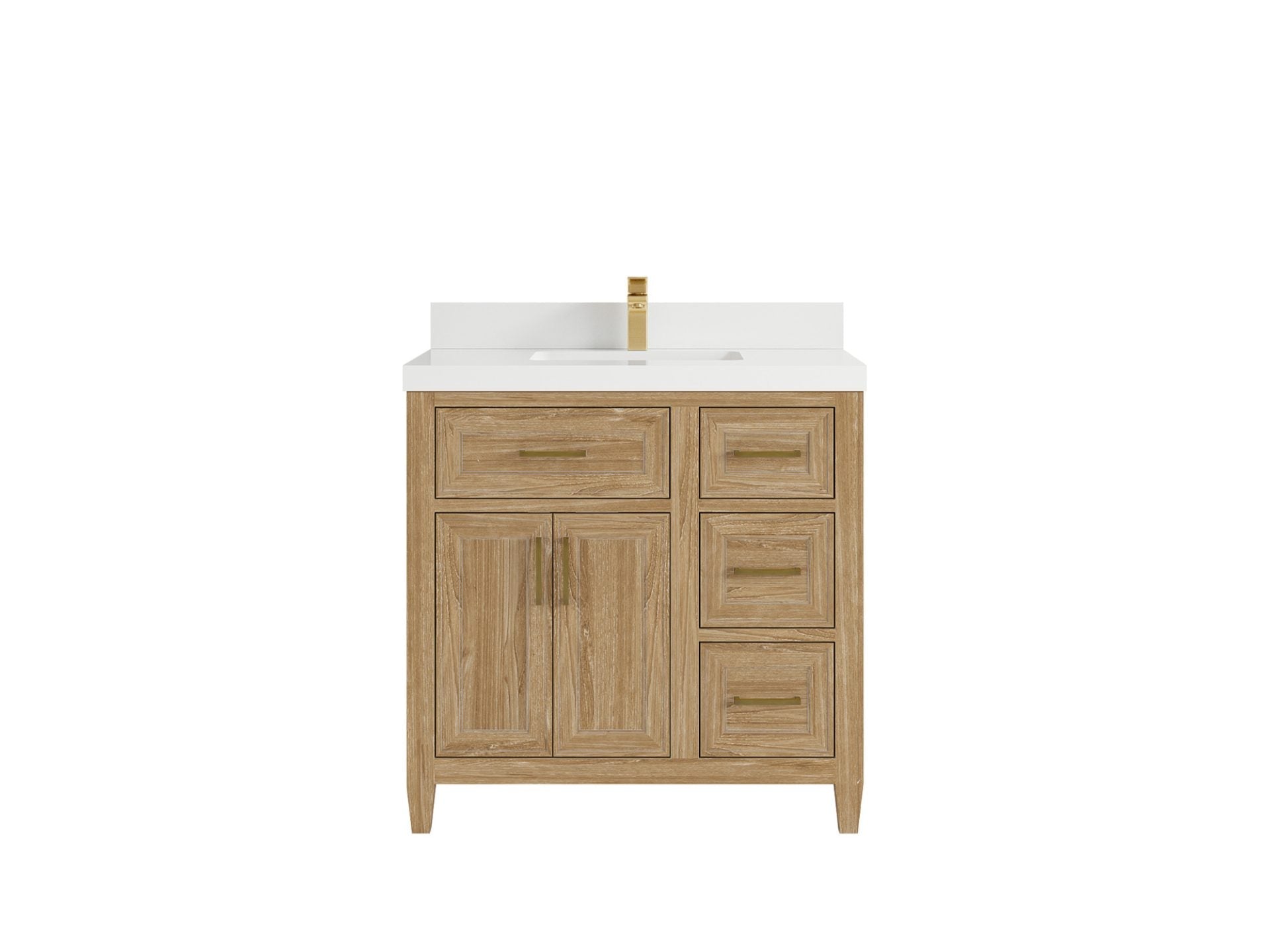 Santa Monica Teak Wood 36 in. W x 22 in. D Single Sink Bathroom Vanity