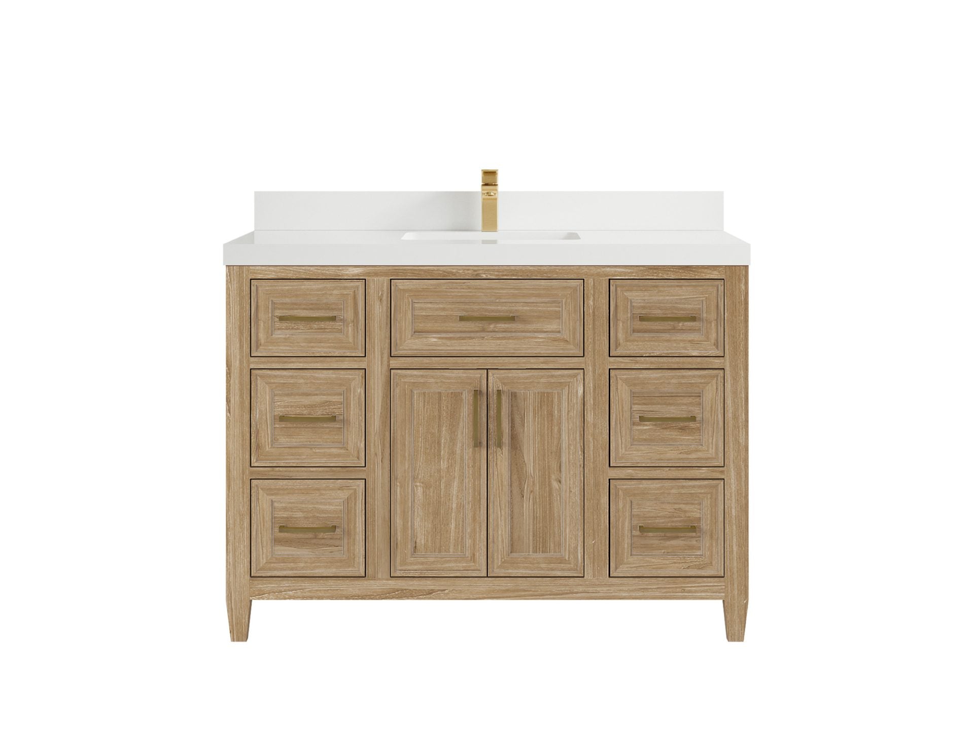 Santa Monica Teak Wood 48 in. W x 22 in. D Single Sink Bathroom Vanity