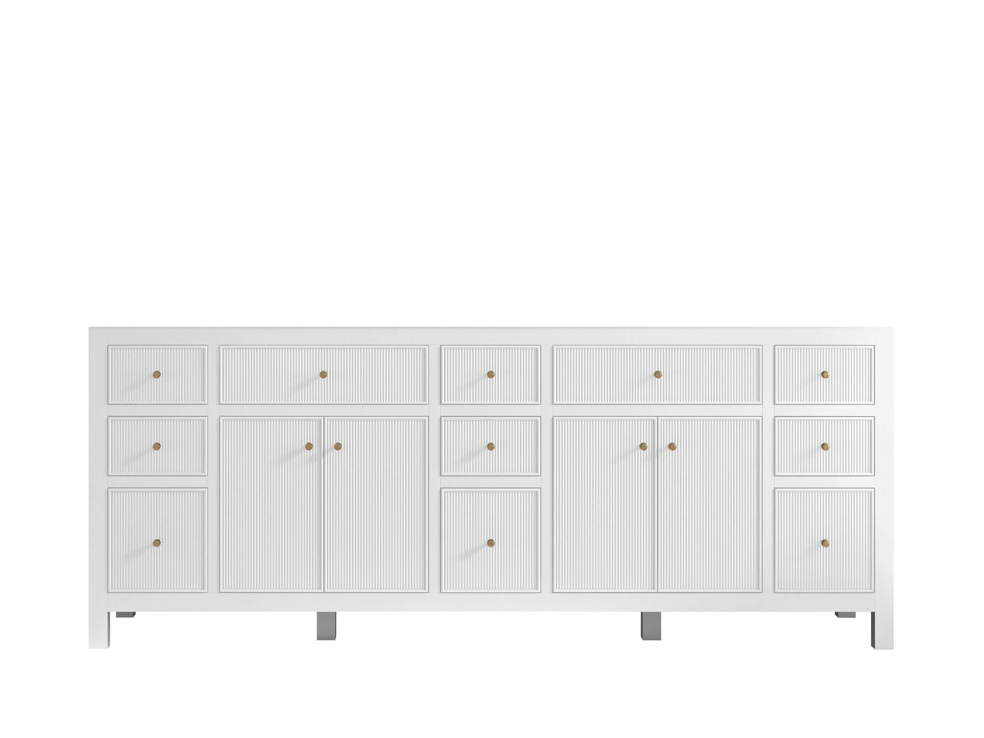 Sonoma 84 in W x 22 in D Free Standing Reeded Double Sink Bathroom Vanity
