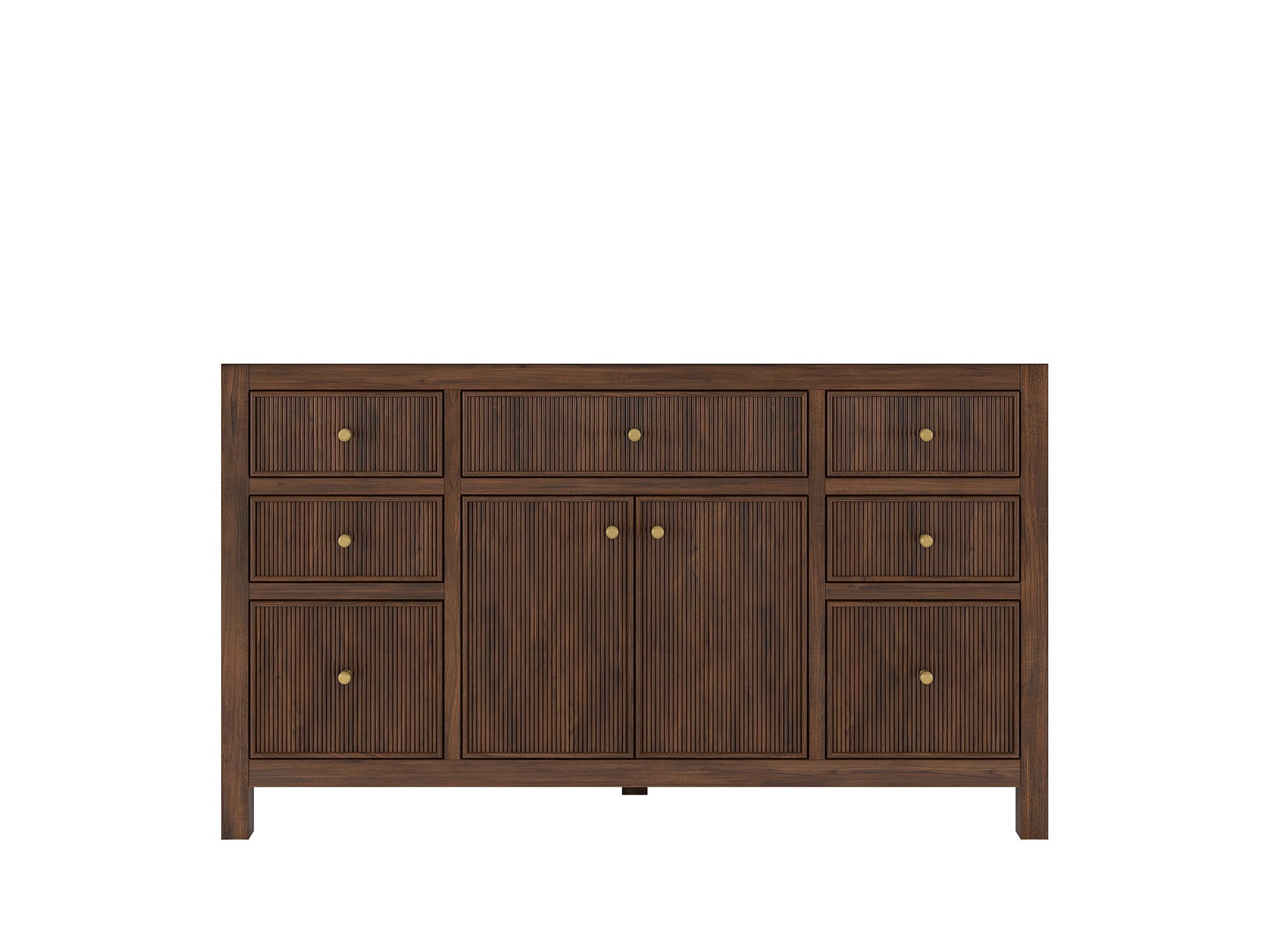 Sonoma Reeded Teak Wood 60 in. W x 22 in. D Single Sink Bathroom Vanity