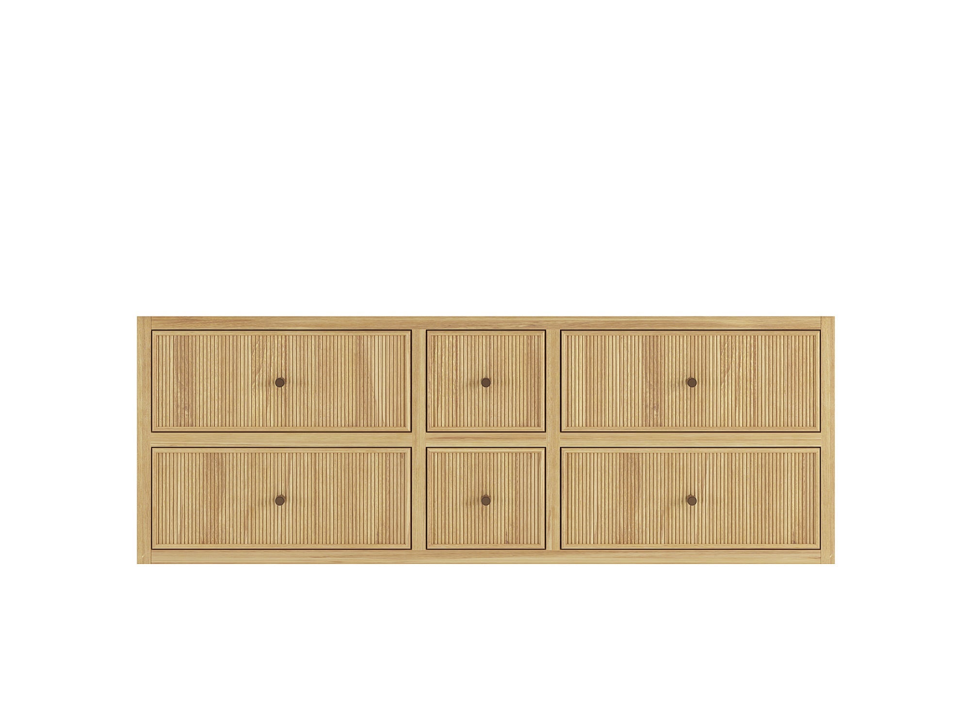 Sonoma Reeded Floating Teak 60 in. W x 22 in. D Double Sink Bathroom Vanity