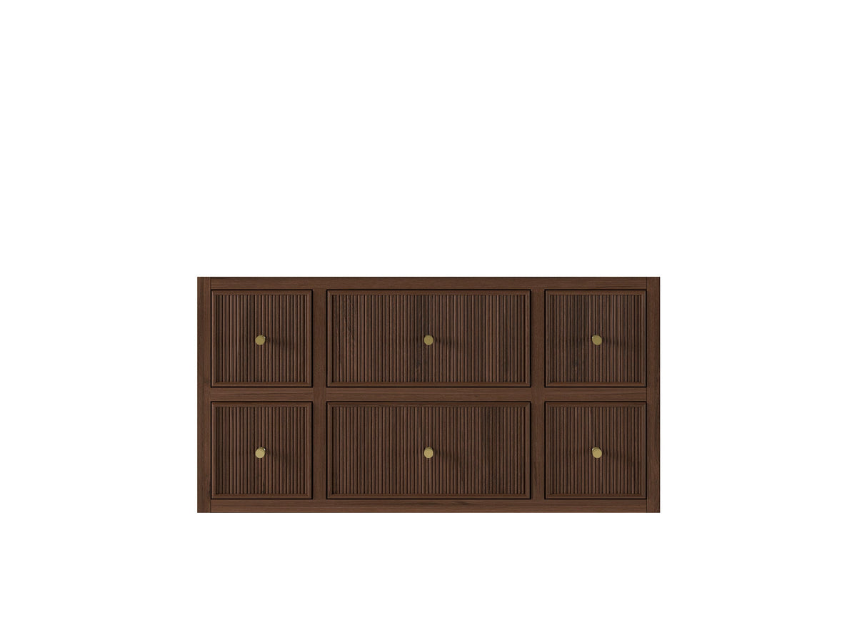 Sonoma Reeded Floating Teak 42 in. W x 22 in. D Single Sink Bathroom Vanity