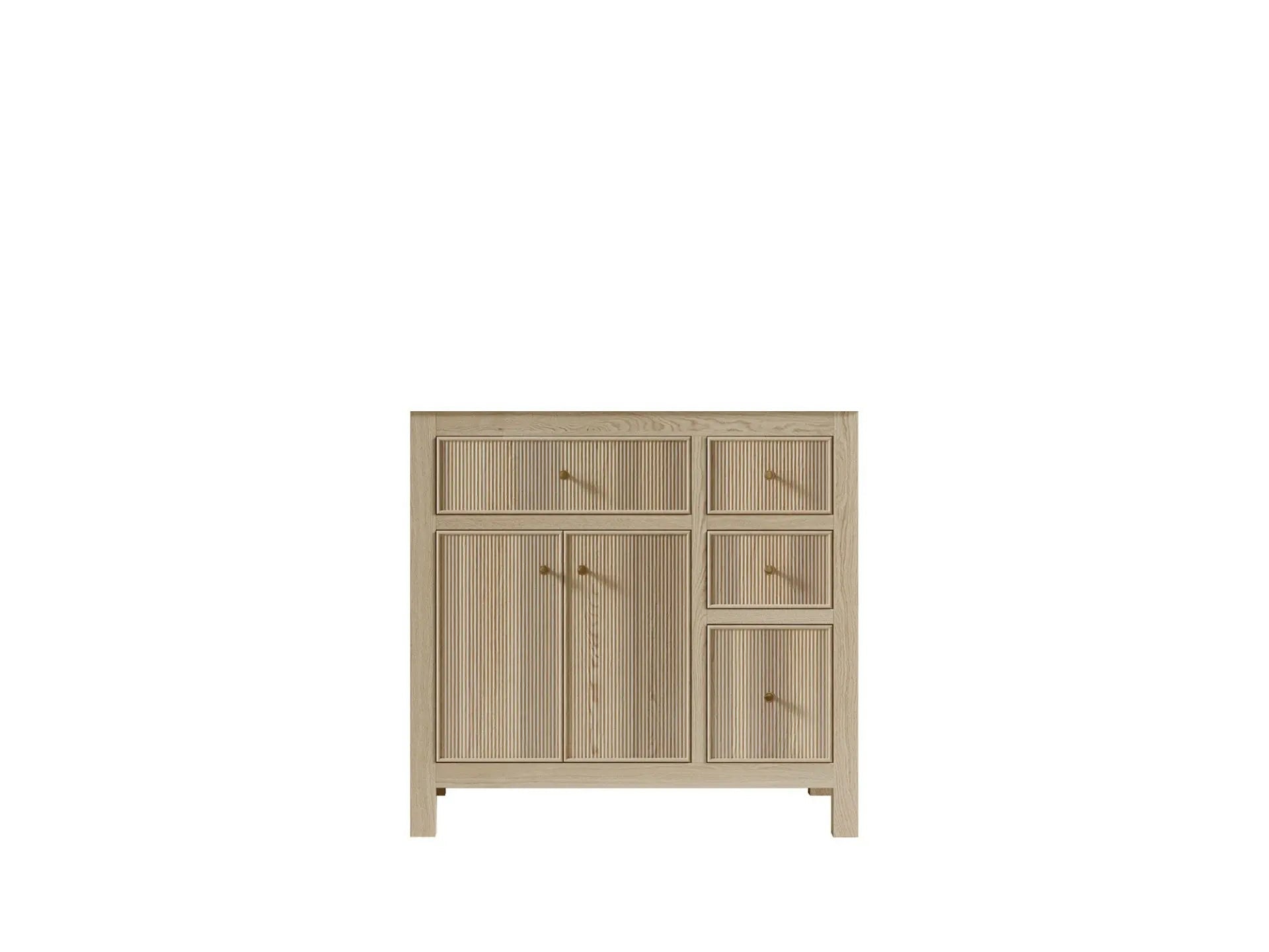 Sonoma Oak 36 in. W x 22 in. D Left Offset Sink Bathroom Vanity in Dark Natural - Cabinet Only
