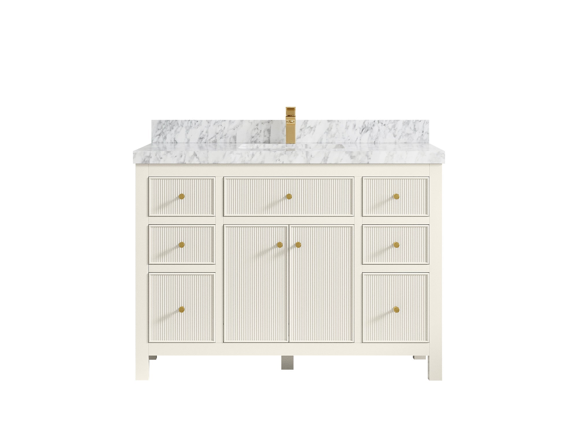 Sonoma 48 in. W x 22 in. D Single Sink Bathroom Vanity in Alabaster with 2 in. Carrara Marble Countertop