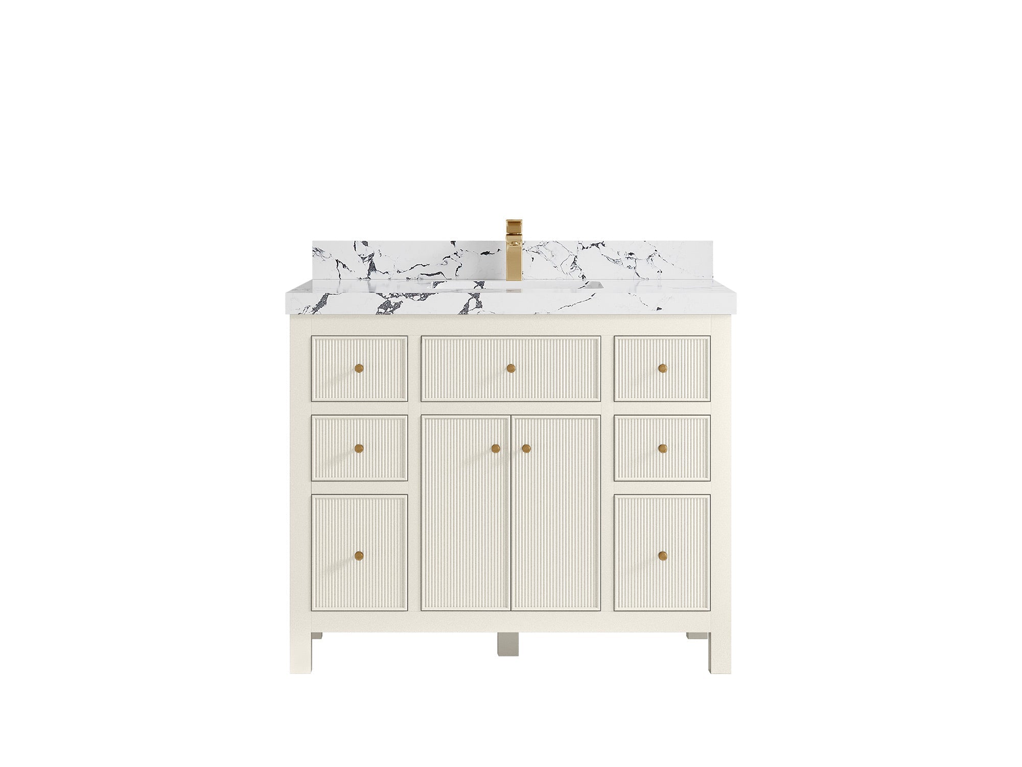 Sonoma 42 in. W x 22 in. D Single Sink Bathroom Vanity in Alabaster with 2 in. Viola Night Quartz Countertop