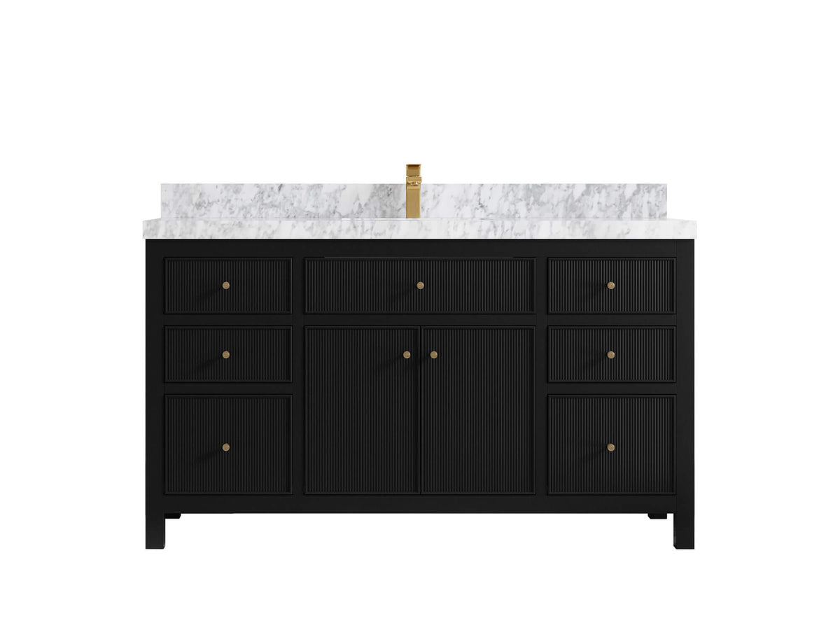 Sonoma 60 in W x 22 in D Free Standing Reeded Single Sink Bathroom Vanity