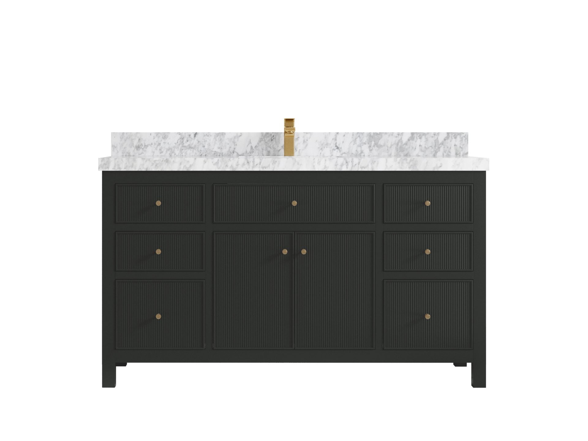 Sonoma 60 in W x 22 in D Free Standing Reeded Single Sink Bathroom Vanity