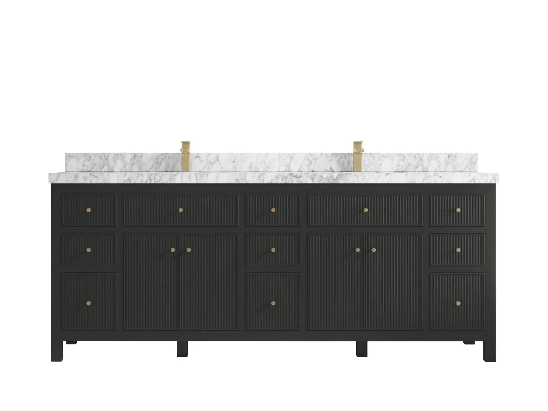 Sonoma 84 in W x 22 in D Free Standing Reeded Double Sink Bathroom Vanity