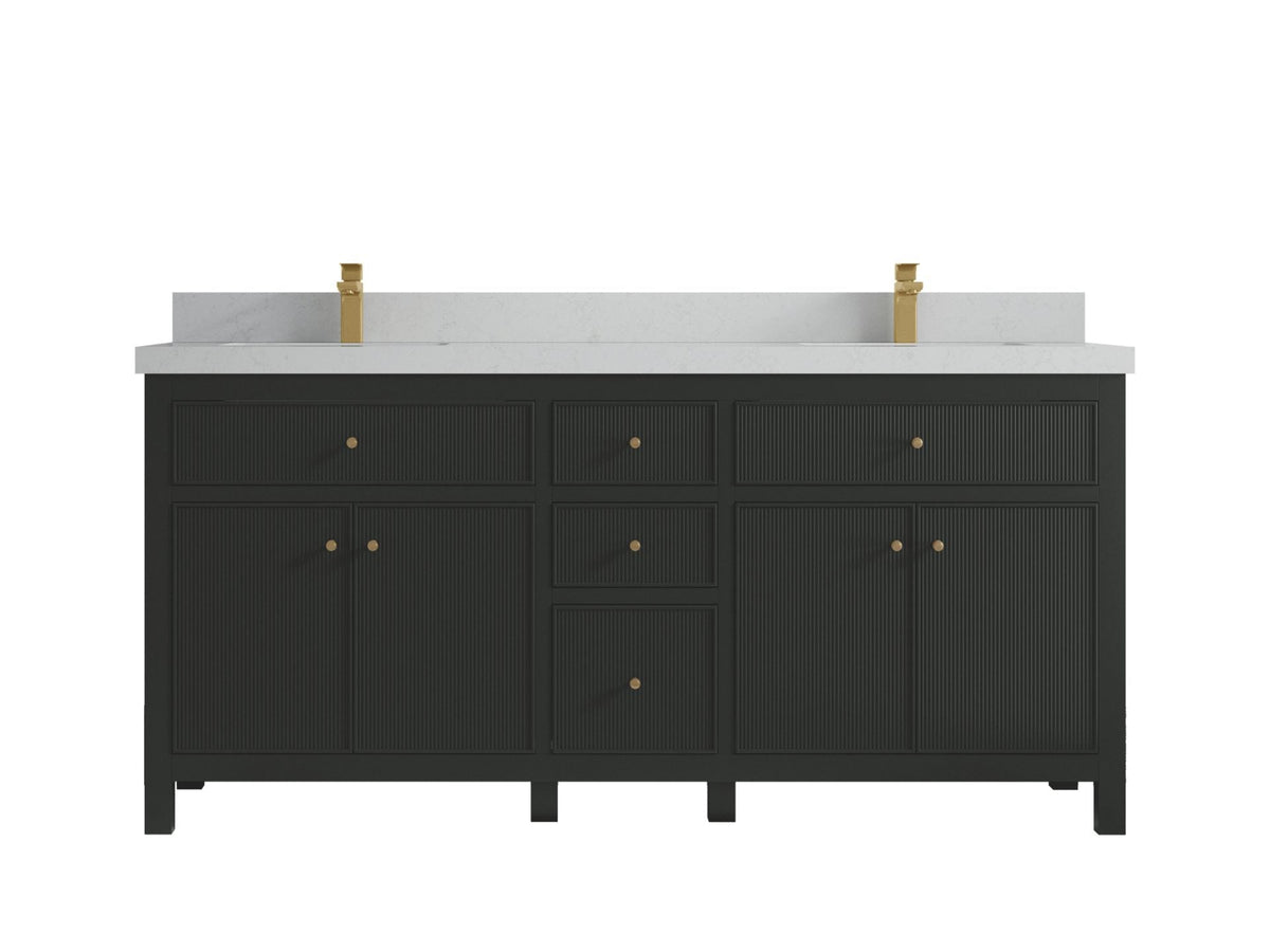 Sonoma 72 in W x 22 in D Free Standing Reeded Double Sink Bathroom Vanity
