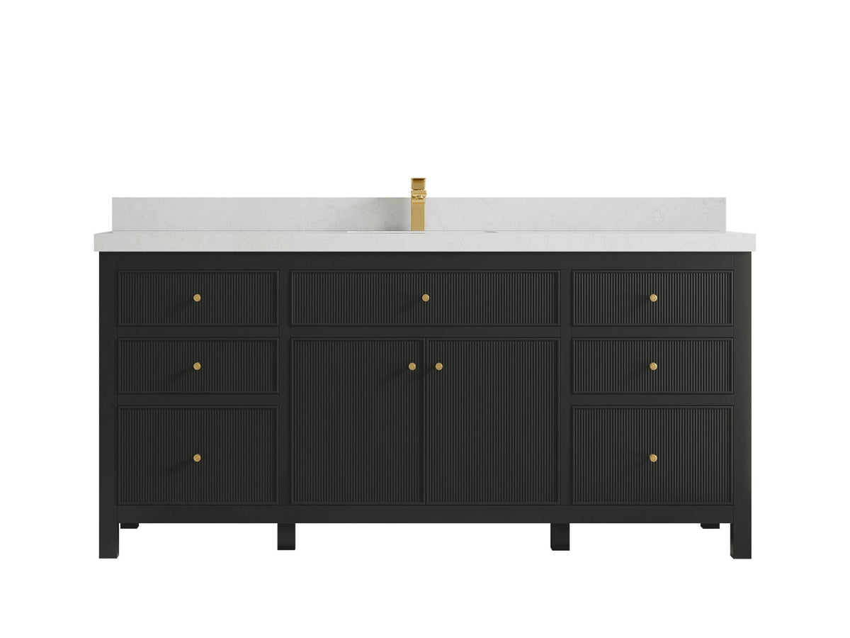 Sonoma 72 in W x 22 in D Free Standing Reeded Single Sink Bathroom Vanity