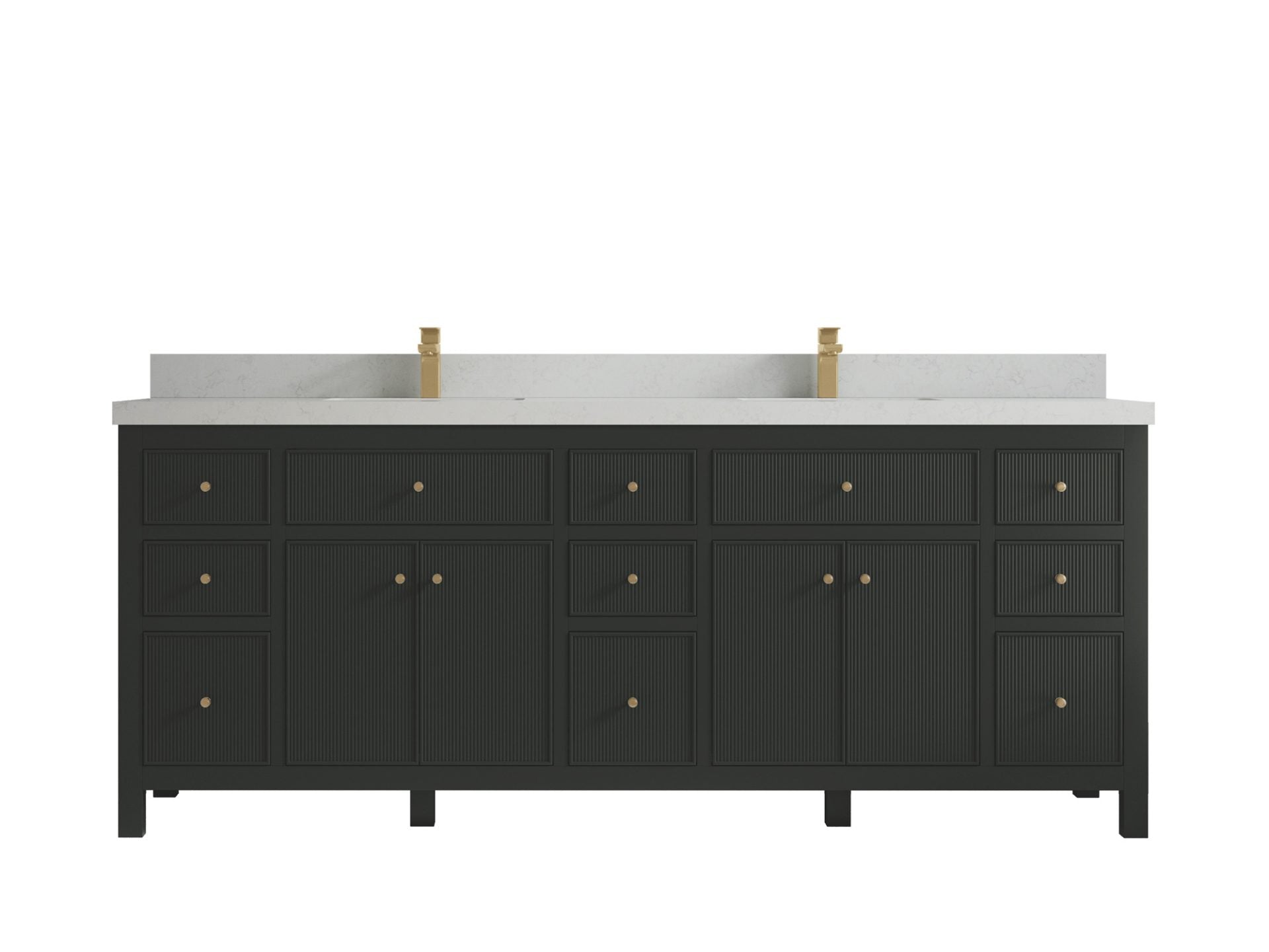 Sonoma 84 in W x 22 in D Free Standing Reeded Double Sink Bathroom Vanity