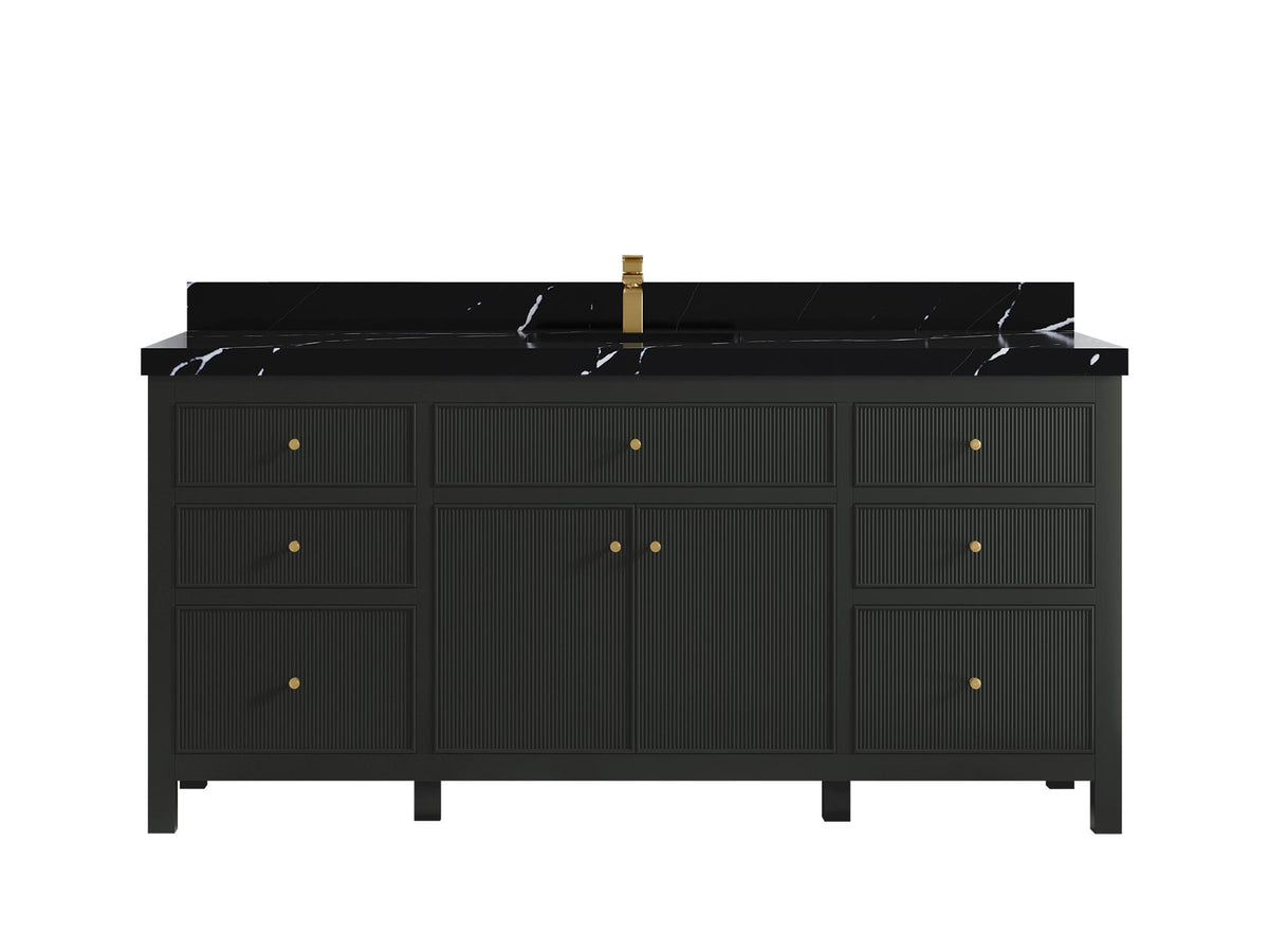 Sonoma 72 in W x 22 in D Free Standing Reeded Single Sink Bathroom Vanity