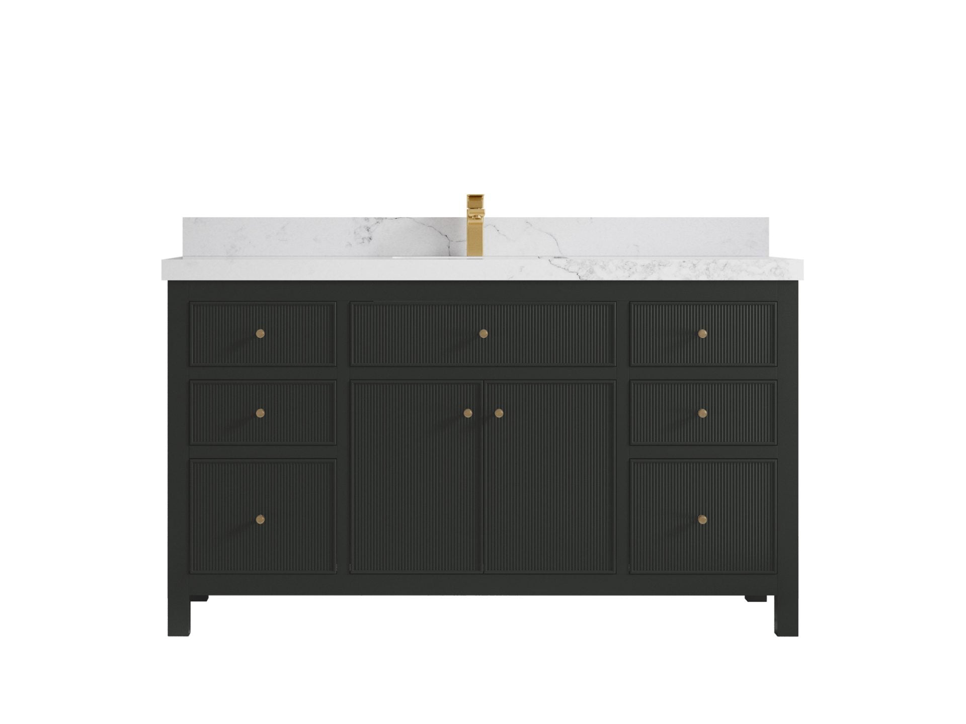 Sonoma 60 in W x 22 in D Free Standing Reeded Single Sink Bathroom Vanity