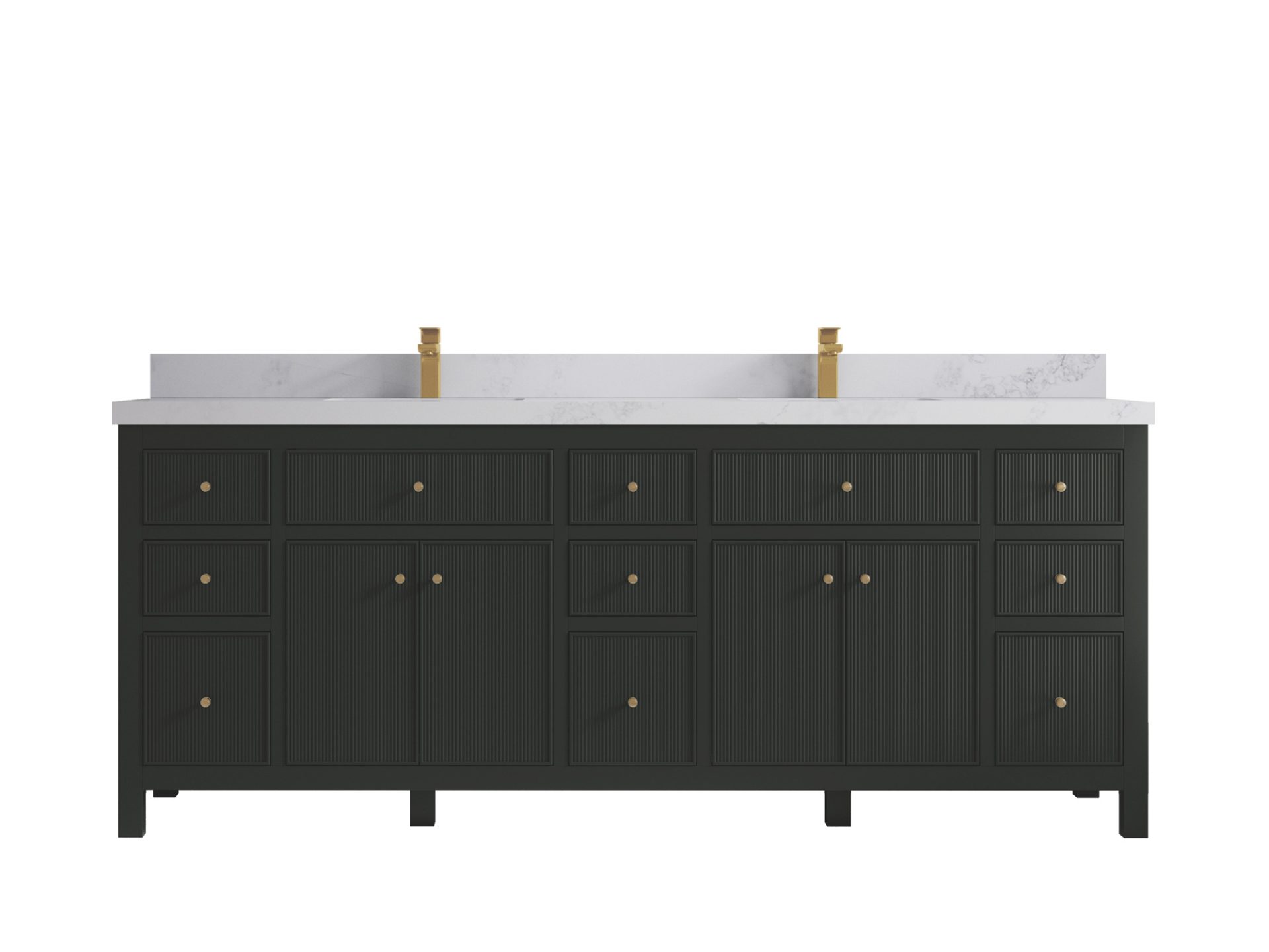 Sonoma 84 in W x 22 in D Free Standing Reeded Double Sink Bathroom Vanity