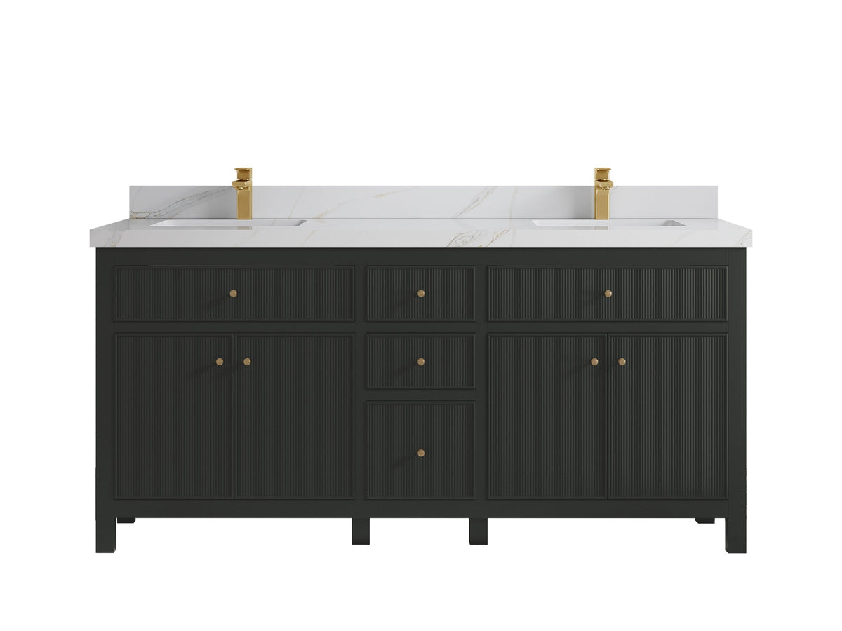 Sonoma 72 in W x 22 in D Free Standing Reeded Double Sink Bathroom Vanity
