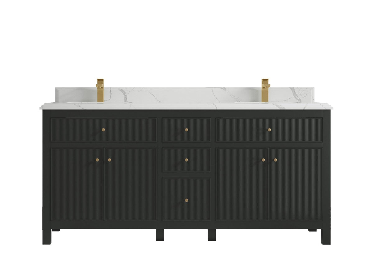 Sonoma 72 in W x 22 in D Free Standing Reeded Double Sink Bathroom Vanity
