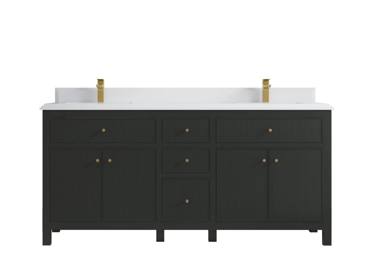 Sonoma 72 in W x 22 in D Free Standing Reeded Double Sink Bathroom Vanity