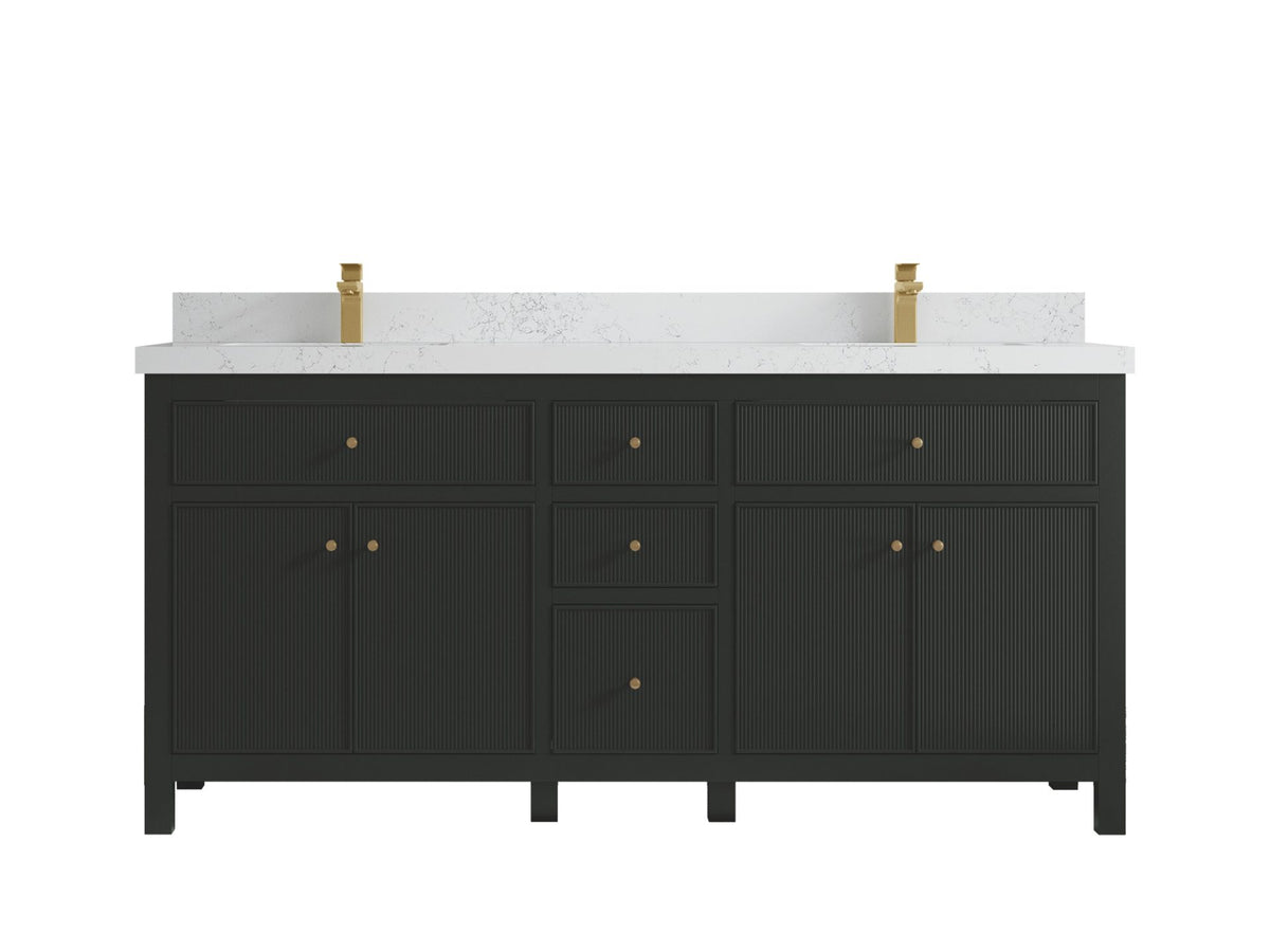 Sonoma 72 in W x 22 in D Free Standing Reeded Double Sink Bathroom Vanity