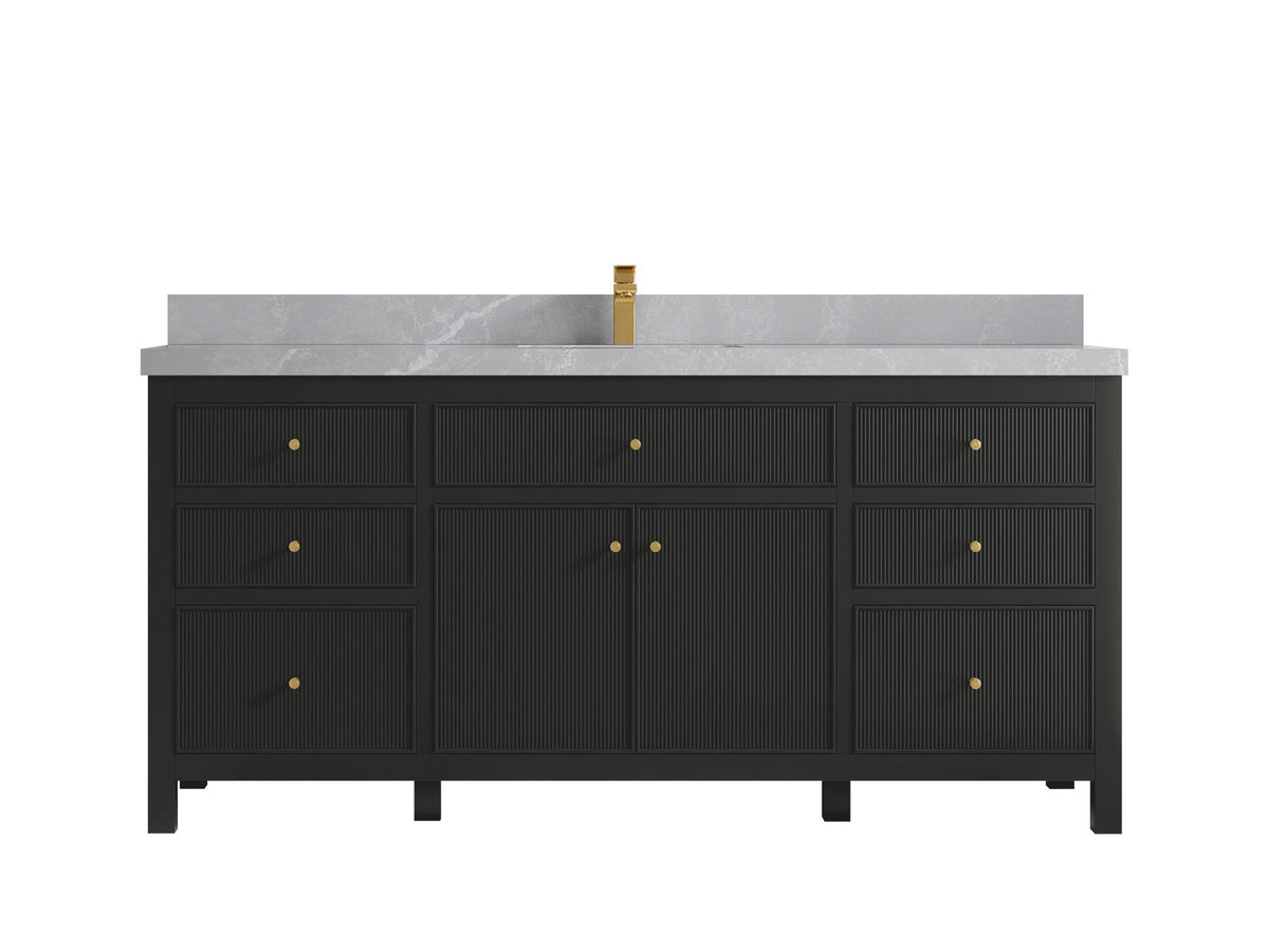 Sonoma 72 in W x 22 in D Free Standing Reeded Single Sink Bathroom Vanity