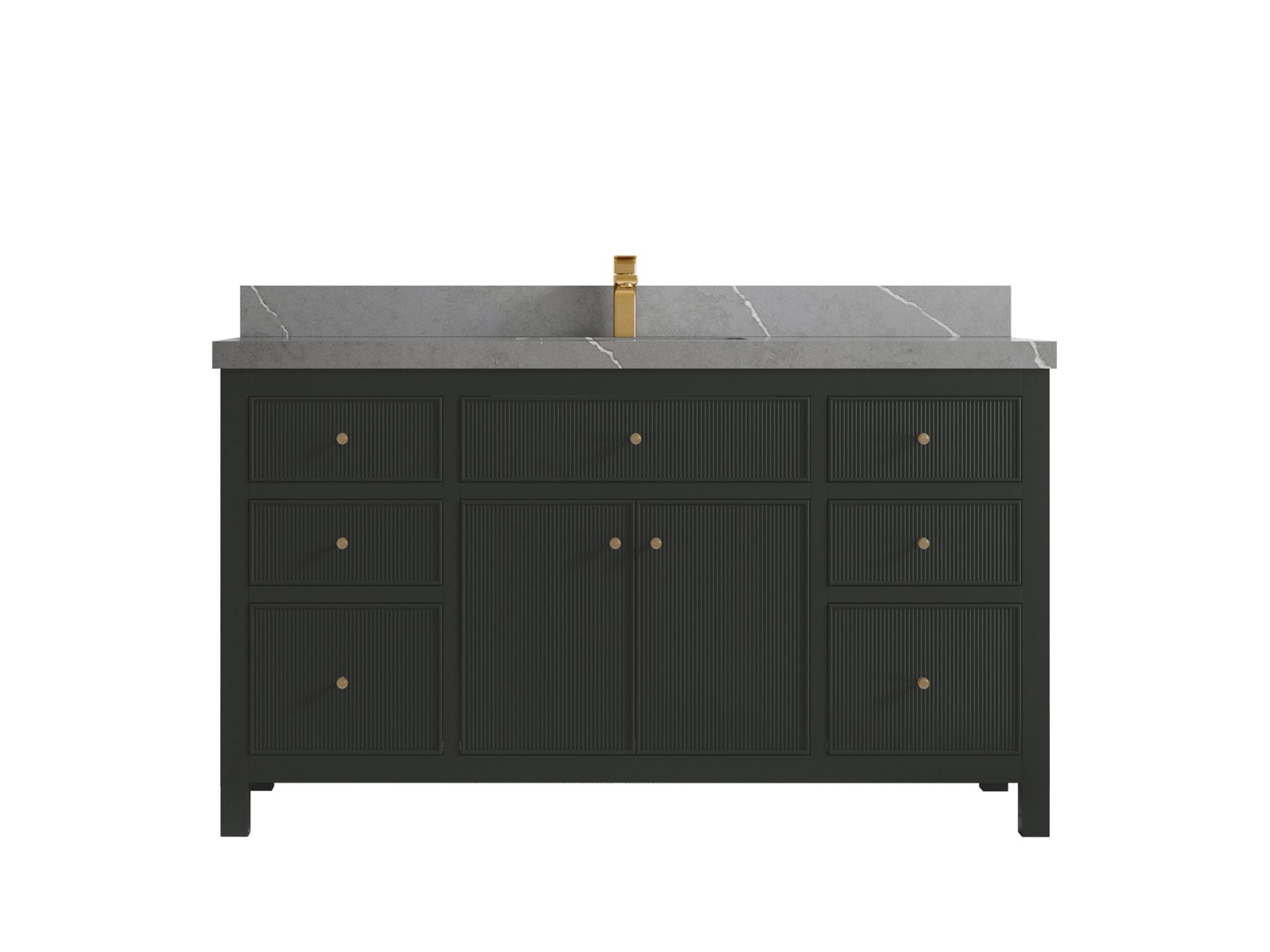 Sonoma 60 in W x 22 in D Free Standing Reeded Single Sink Bathroom Vanity