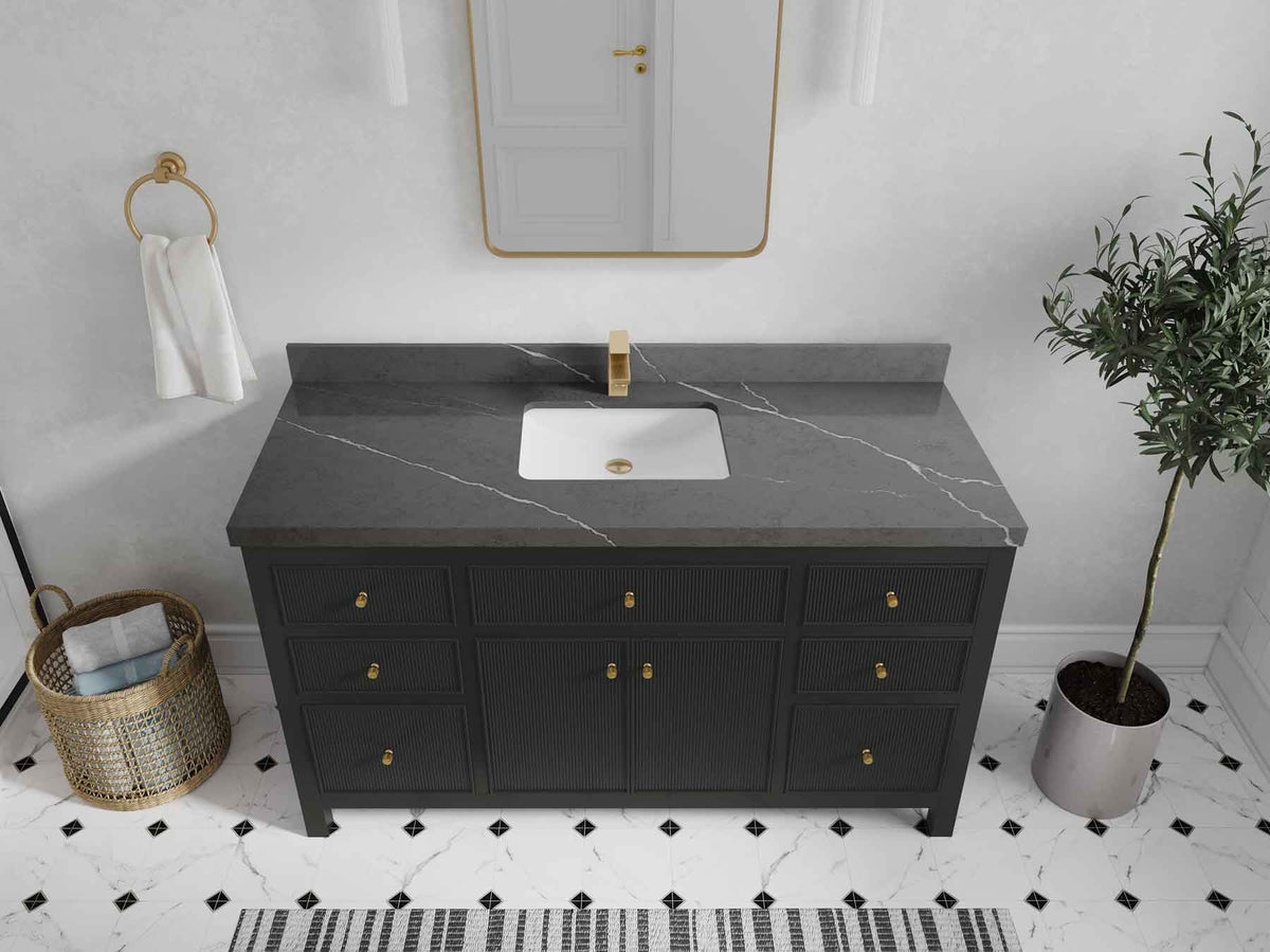 Sonoma 60 in W x 22 in D Free Standing Reeded Single Sink Bathroom Vanity