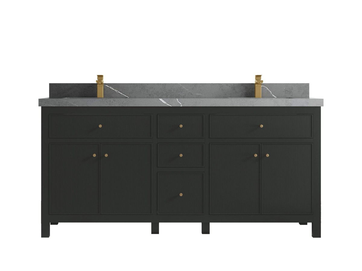 Sonoma 72 in W x 22 in D Free Standing Reeded Double Sink Bathroom Vanity