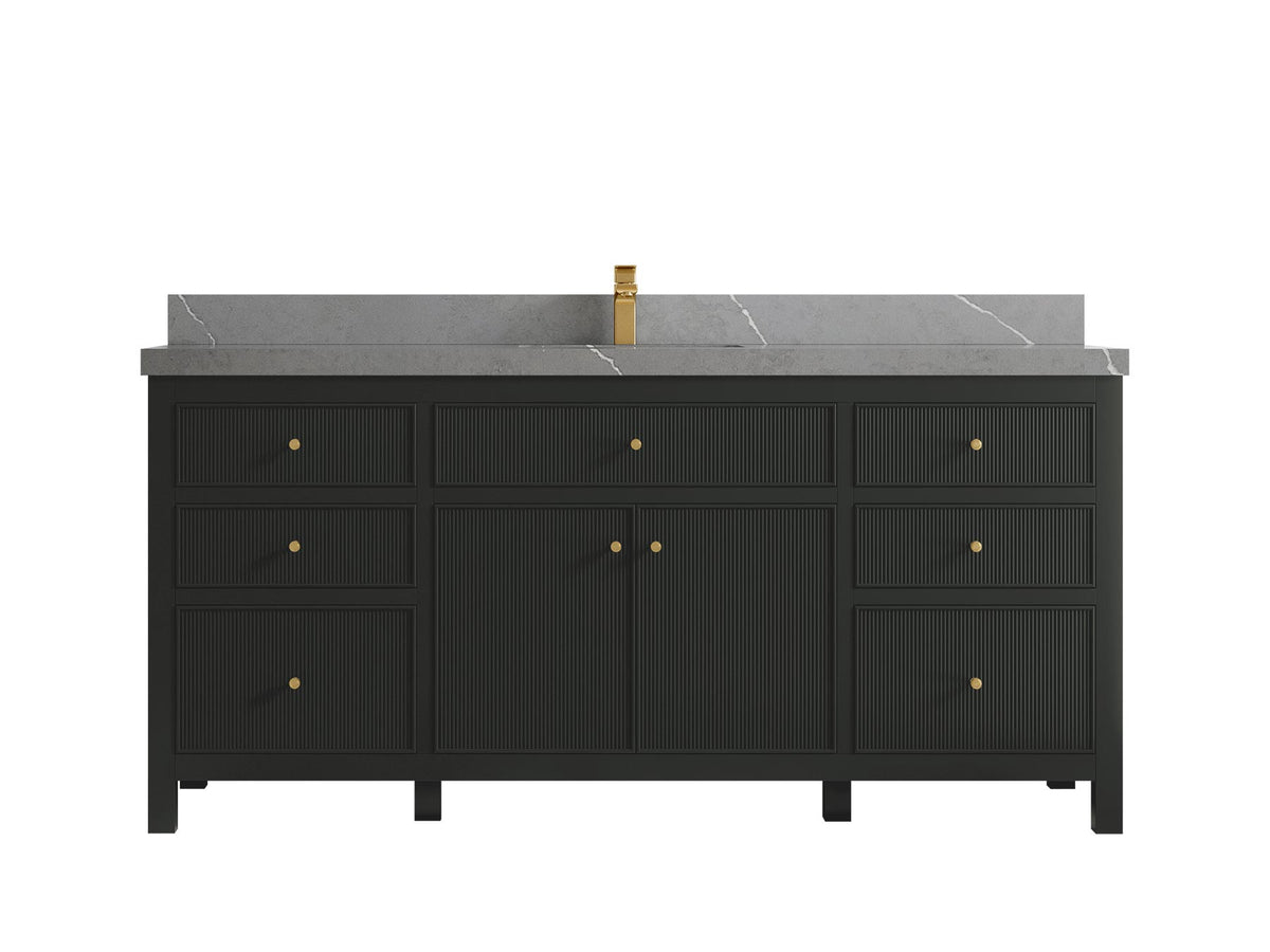 Sonoma 72 in W x 22 in D Free Standing Reeded Single Sink Bathroom Vanity