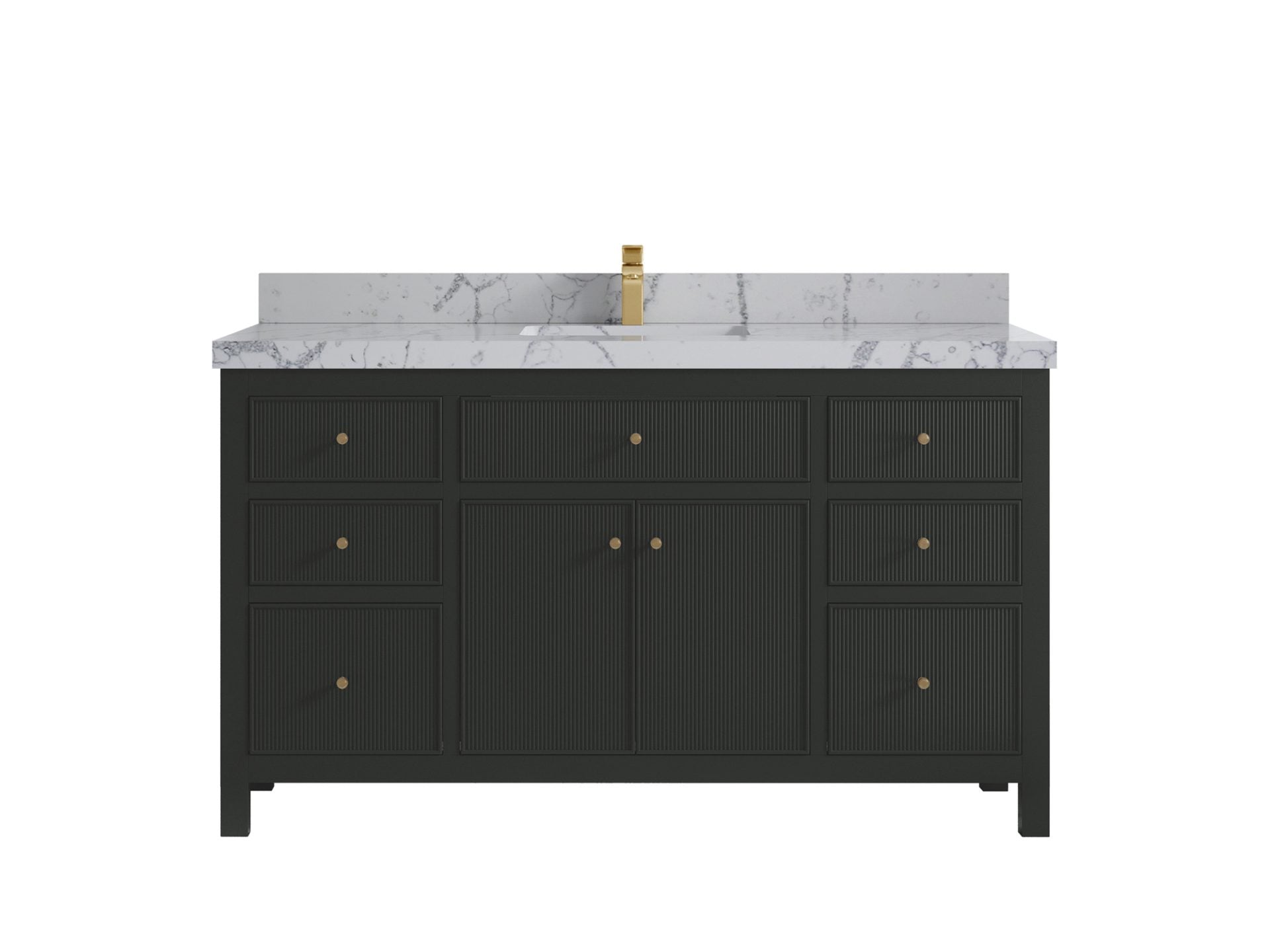 Sonoma 60 in W x 22 in D Free Standing Reeded Single Sink Bathroom Vanity