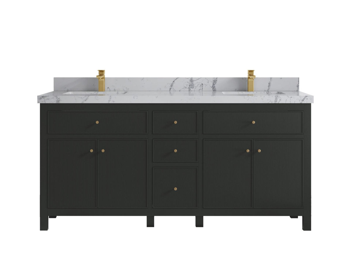 Sonoma 72 in W x 22 in D Free Standing Reeded Double Sink Bathroom Vanity