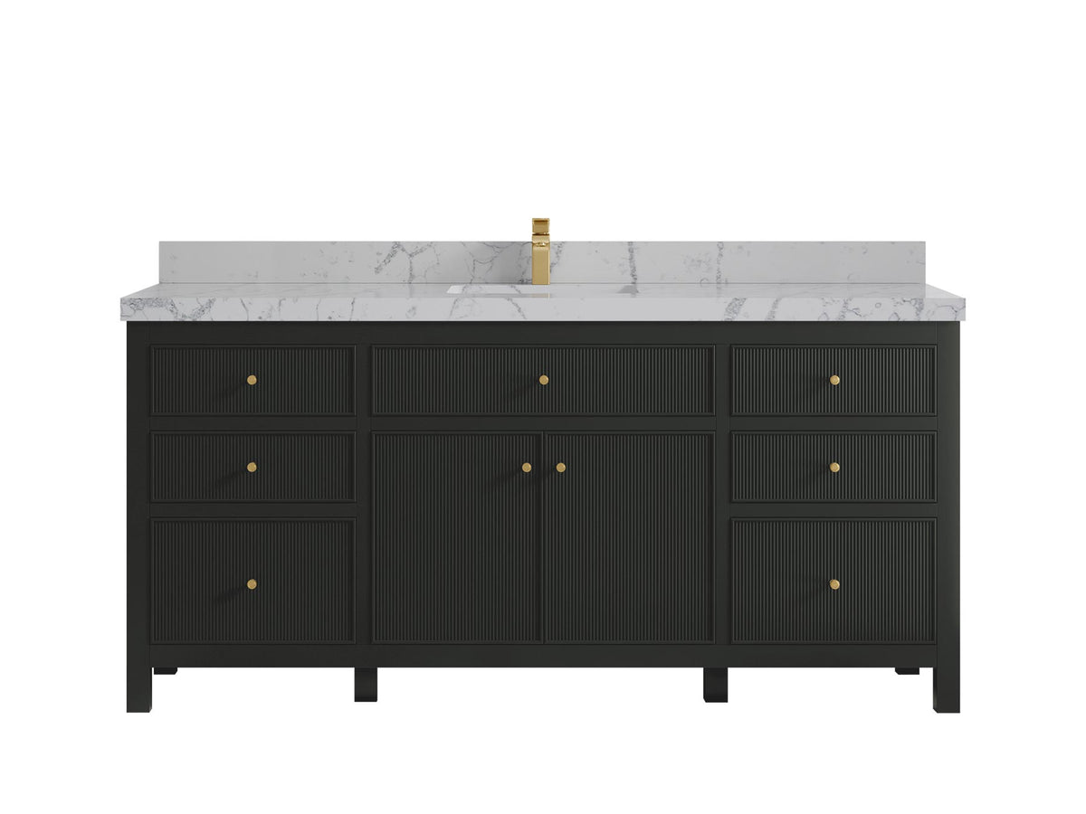Sonoma 72 in W x 22 in D Free Standing Reeded Single Sink Bathroom Vanity