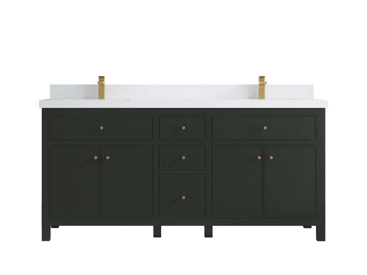 Sonoma 72 in W x 22 in D Free Standing Reeded Double Sink Bathroom Vanity