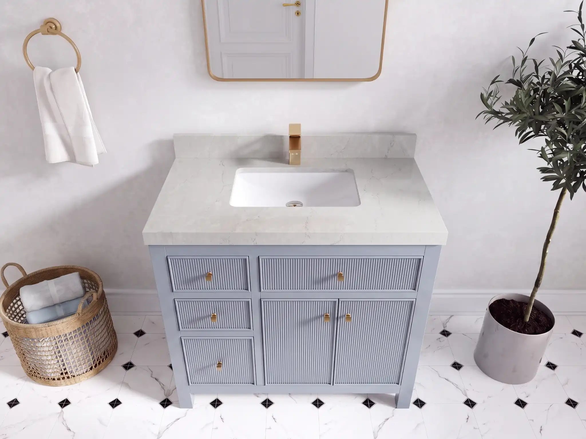 Sonoma 36 in. W x 22 in. D with Center Sink Bathroom Vanity