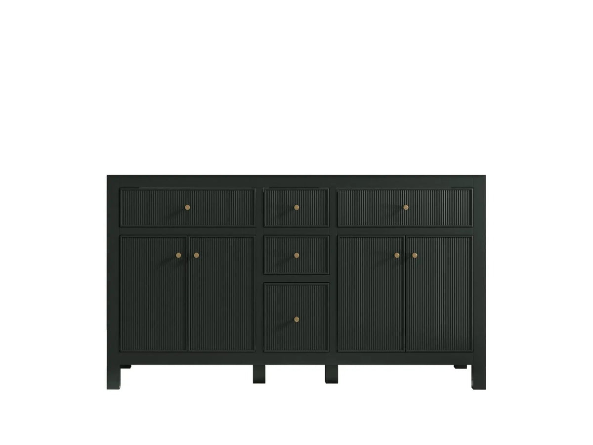 Sonoma 60 in W x 22 in D Free Standing Reeded Double Sink Bathroom Vanity
