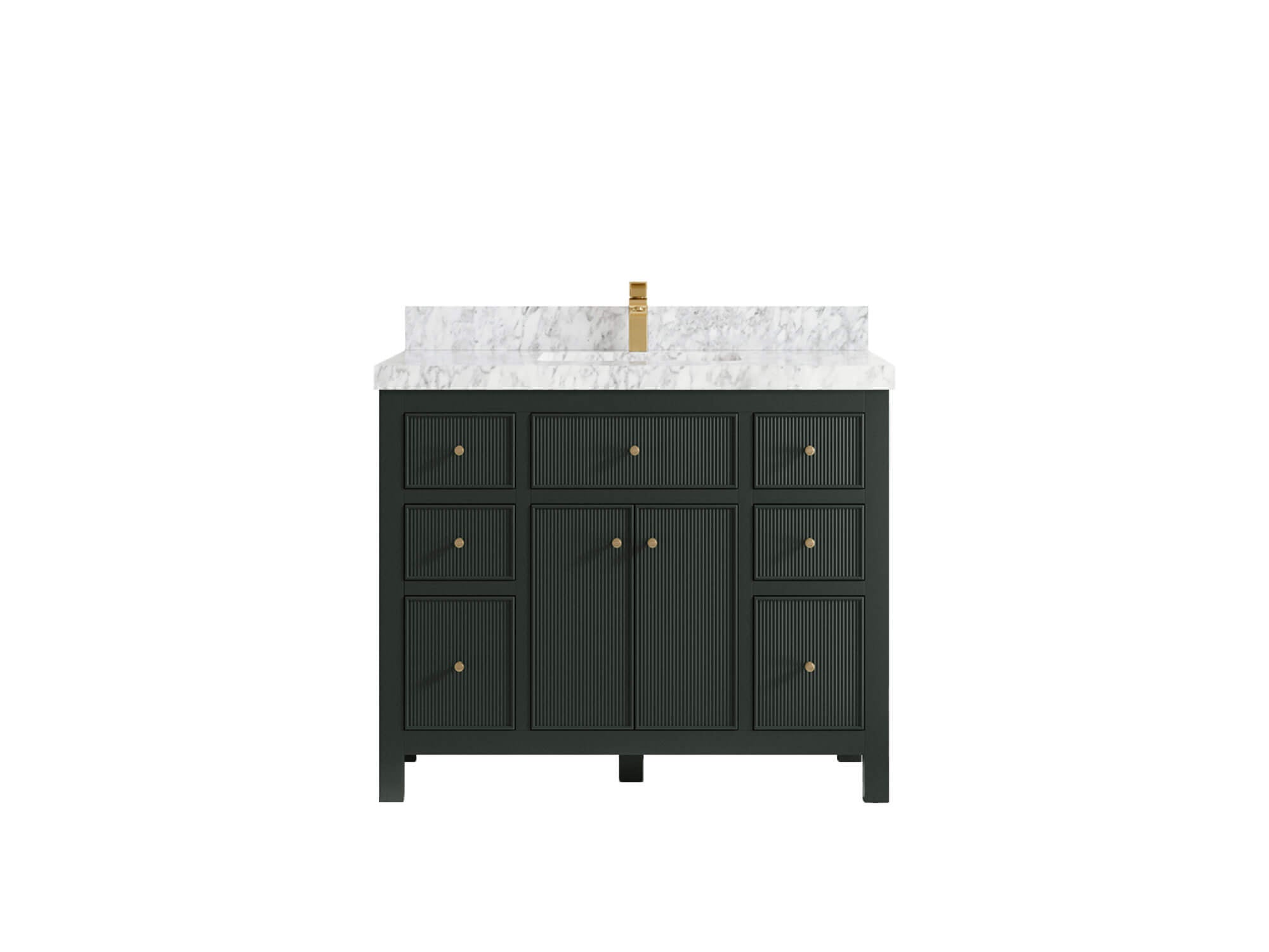 Sonoma 42 in. W x 22 in. D Single Sink Bathroom Vanity in Dark Forest Green with 2 in. Carrara Marble Countertop
