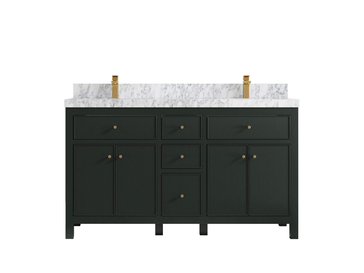 Sonoma 60 in W x 22 in D Free Standing Reeded Double Sink Bathroom Vanity